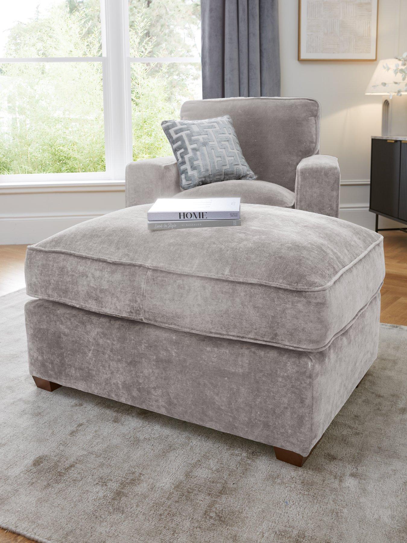 The Very Collection Monaco Large Fabric Footstool - Made to Order in the UK - FSC® Certified
