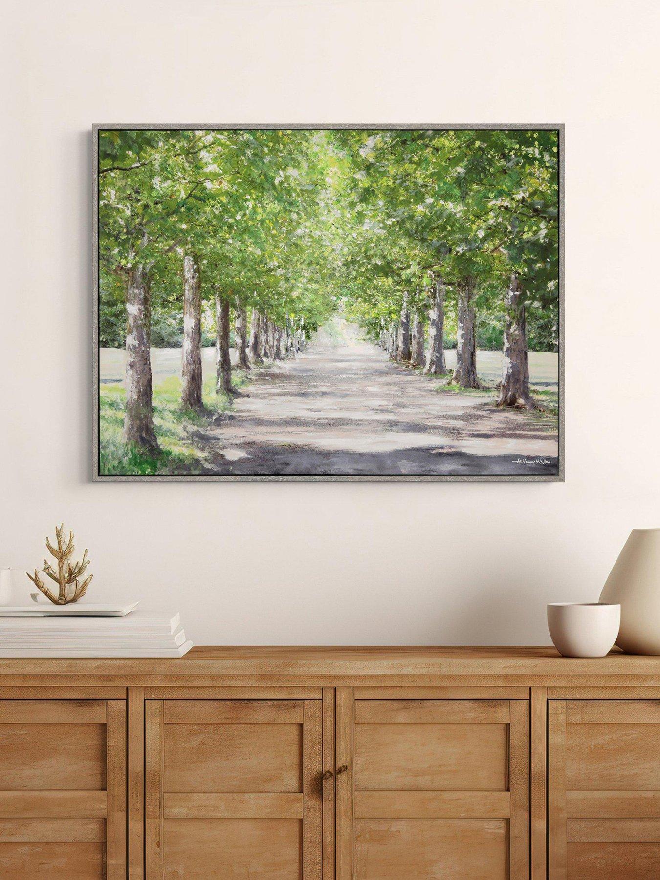  image of gallery-avenue-of-trees-framed-canvas-wall-art