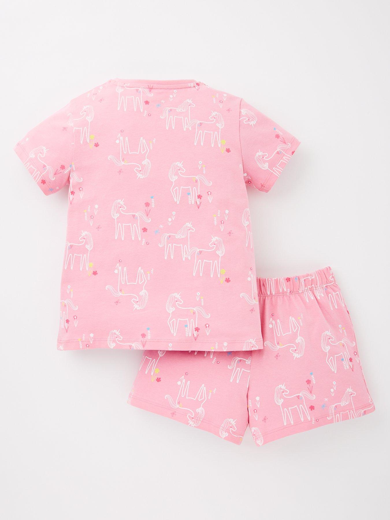 back image of everyday-girls-unicorn-short-pyjama-set-multi
