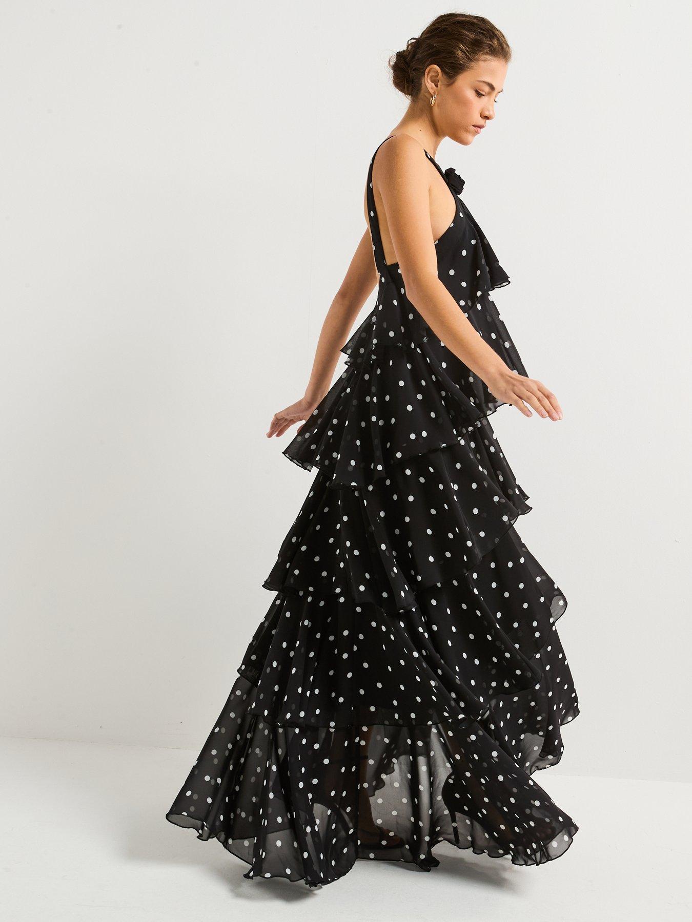 ワンピース [FRECKLE]  dot ruffle dress with corsage freckle dote ruffle dress with corsage #freckle on Bunjang