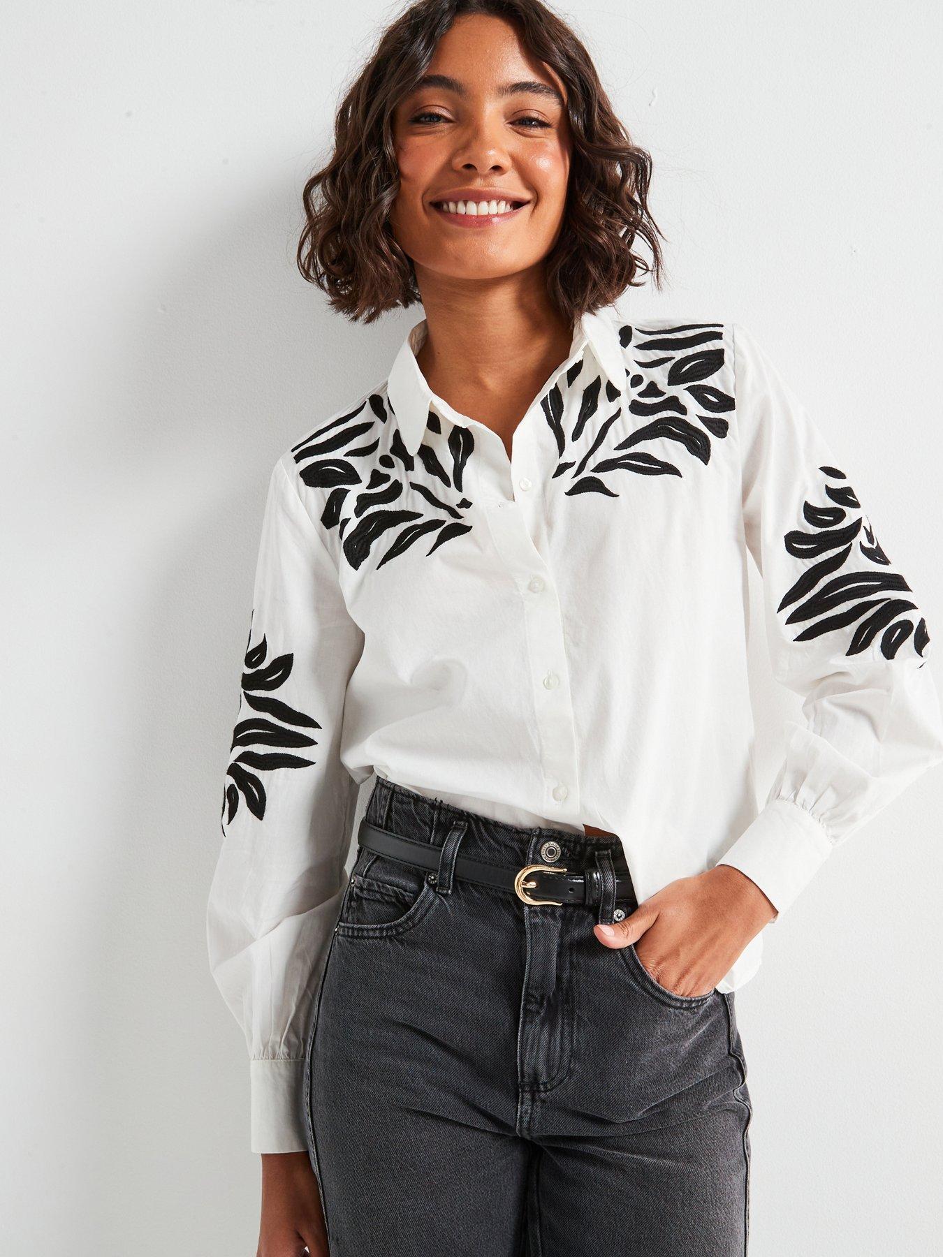 undefined Embroidered Shirt - White