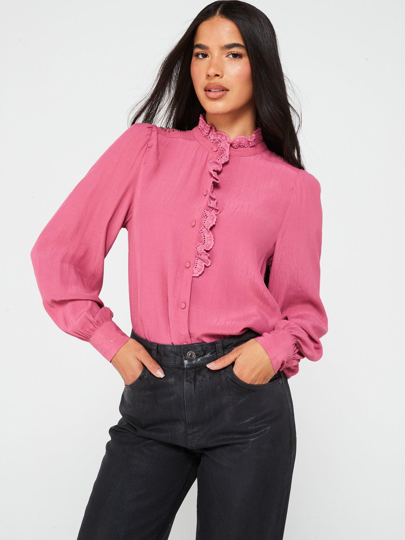 undefined Frill Detail Blouse - Pink