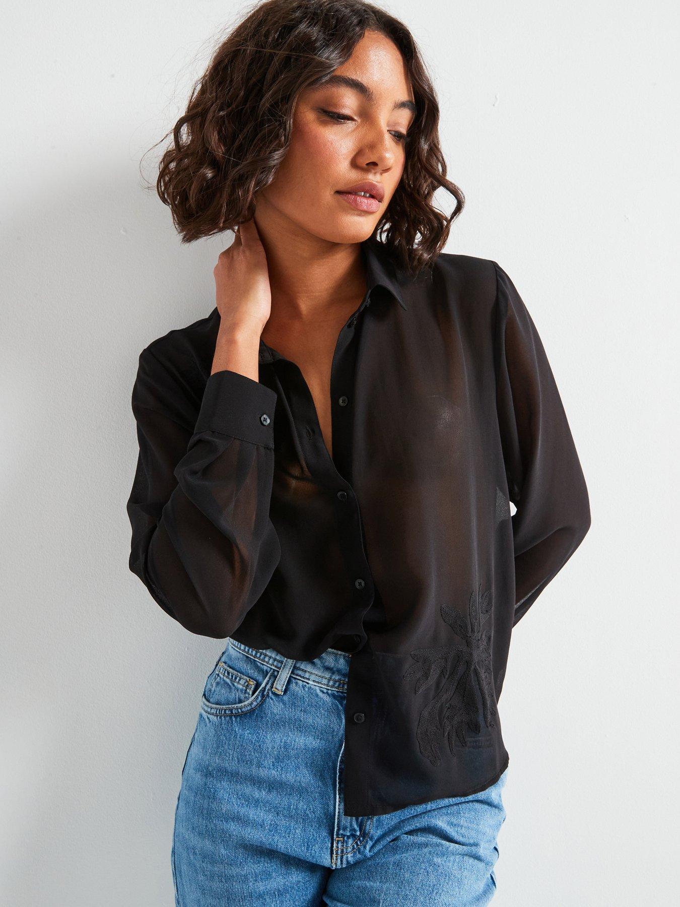 undefined Embroidered Shirt - Black