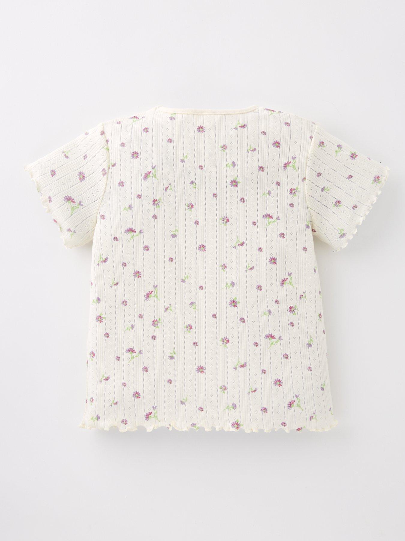  image of mini-v-by-very-girls-2-pack-pointelle-short-sleeve-t-shirts-multi