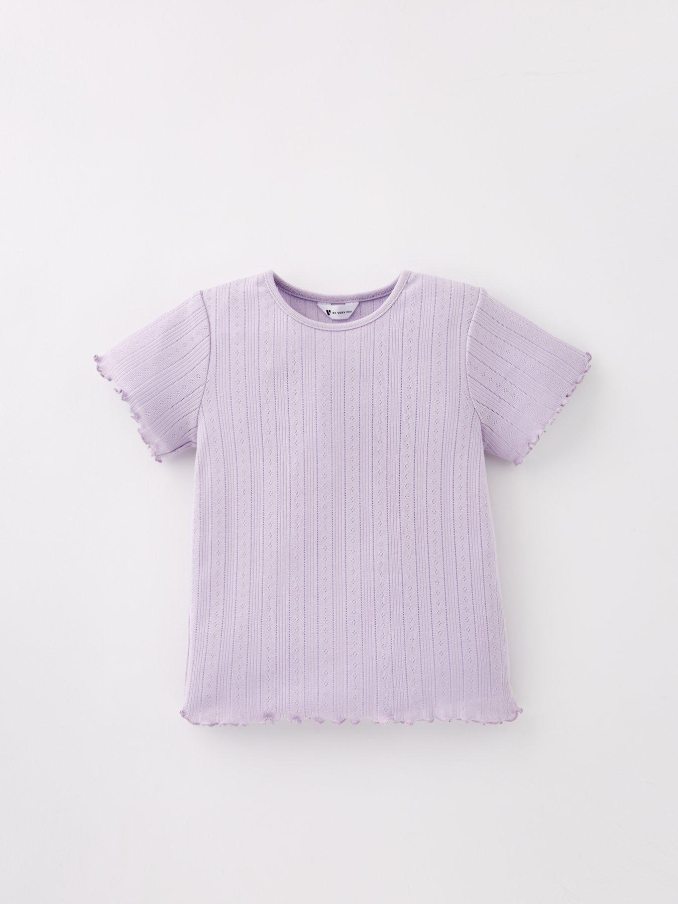  image of mini-v-by-very-girls-2-pack-pointelle-short-sleeve-t-shirts-multi