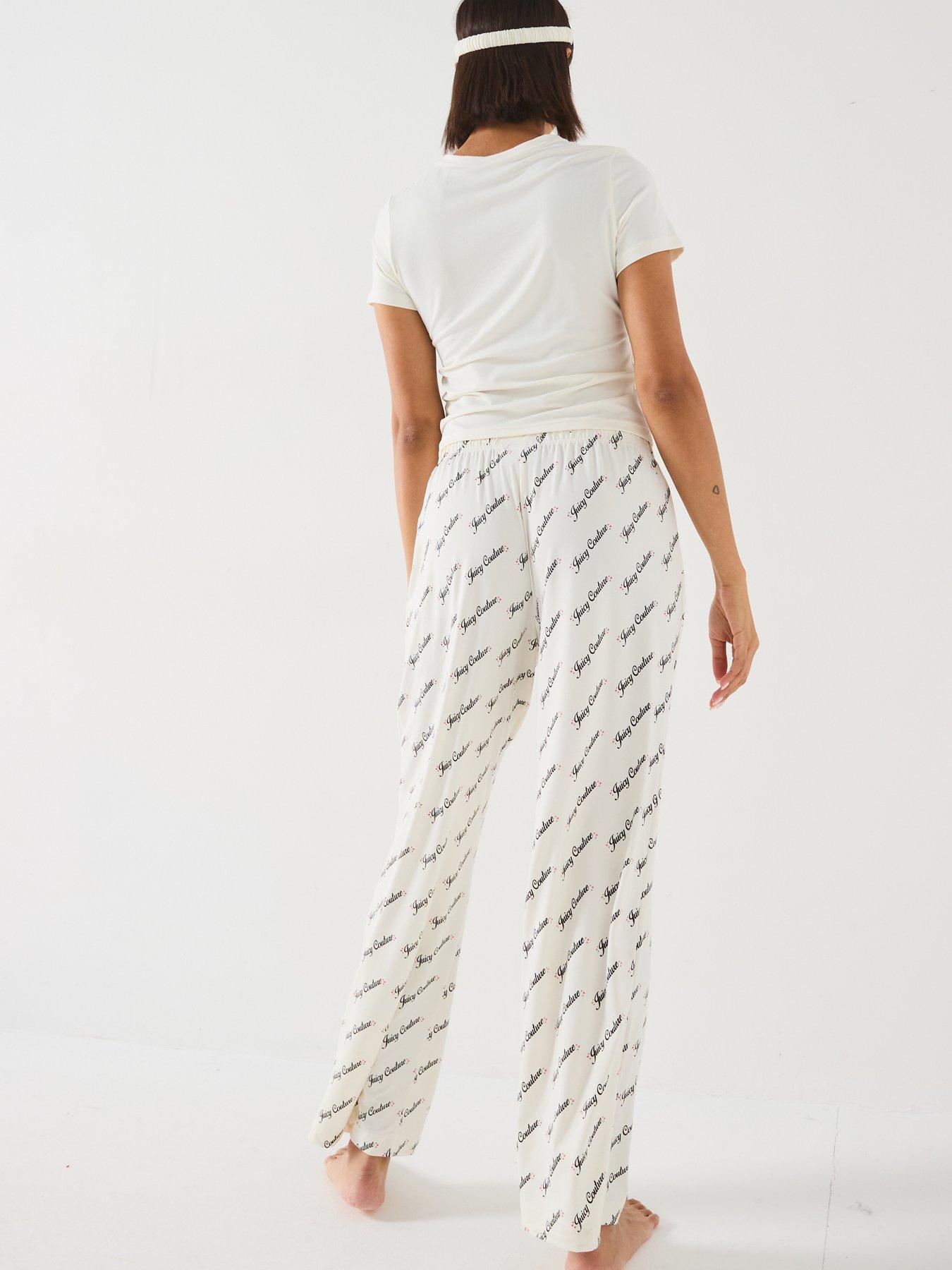  image of juicy-couture-juicy-wishes-short-sleeve-pyjama-set-with-eye-mask-off-white