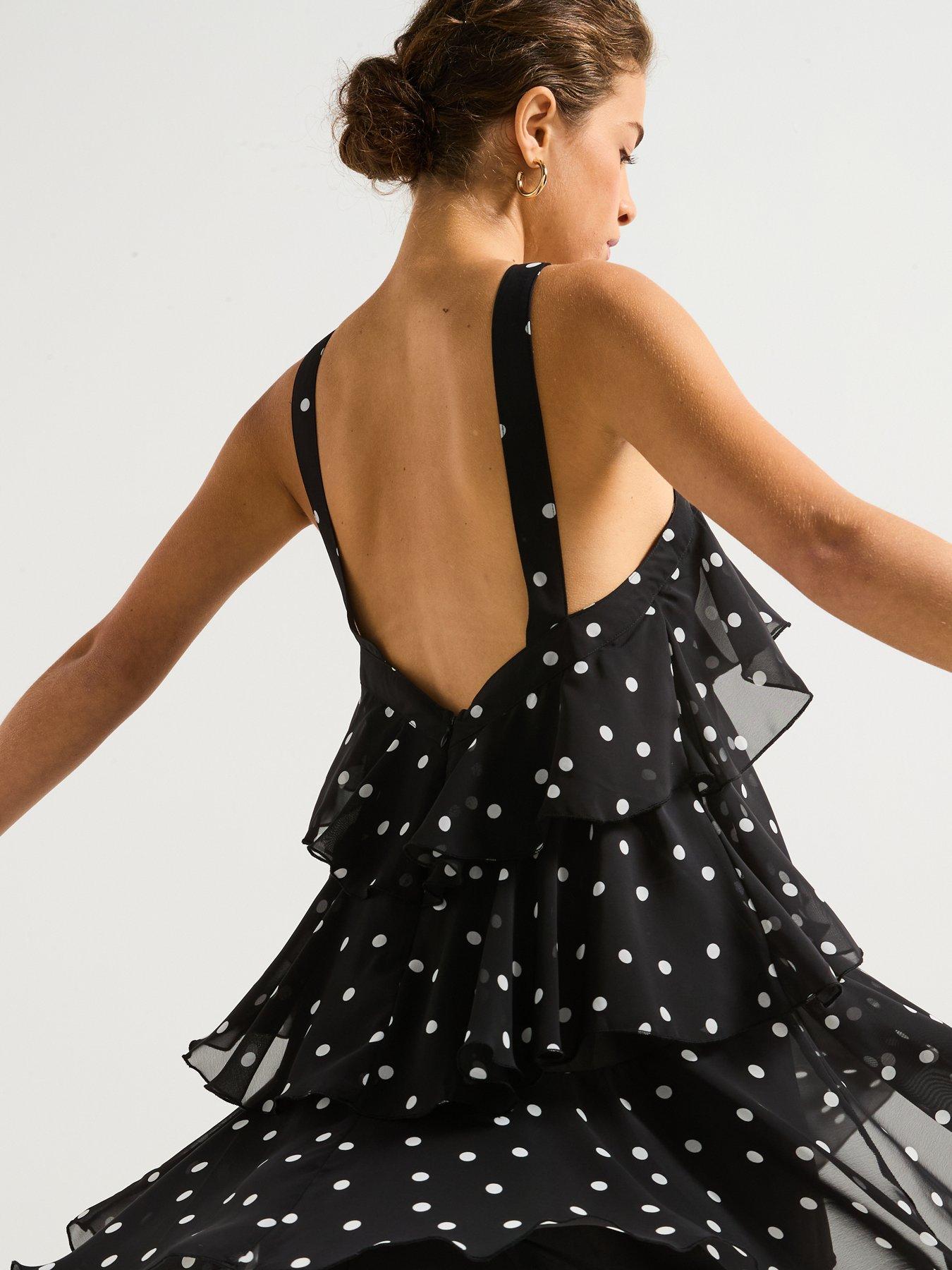 princess polly baby blue dress Shop Black White Polka Dot Dress main image 0