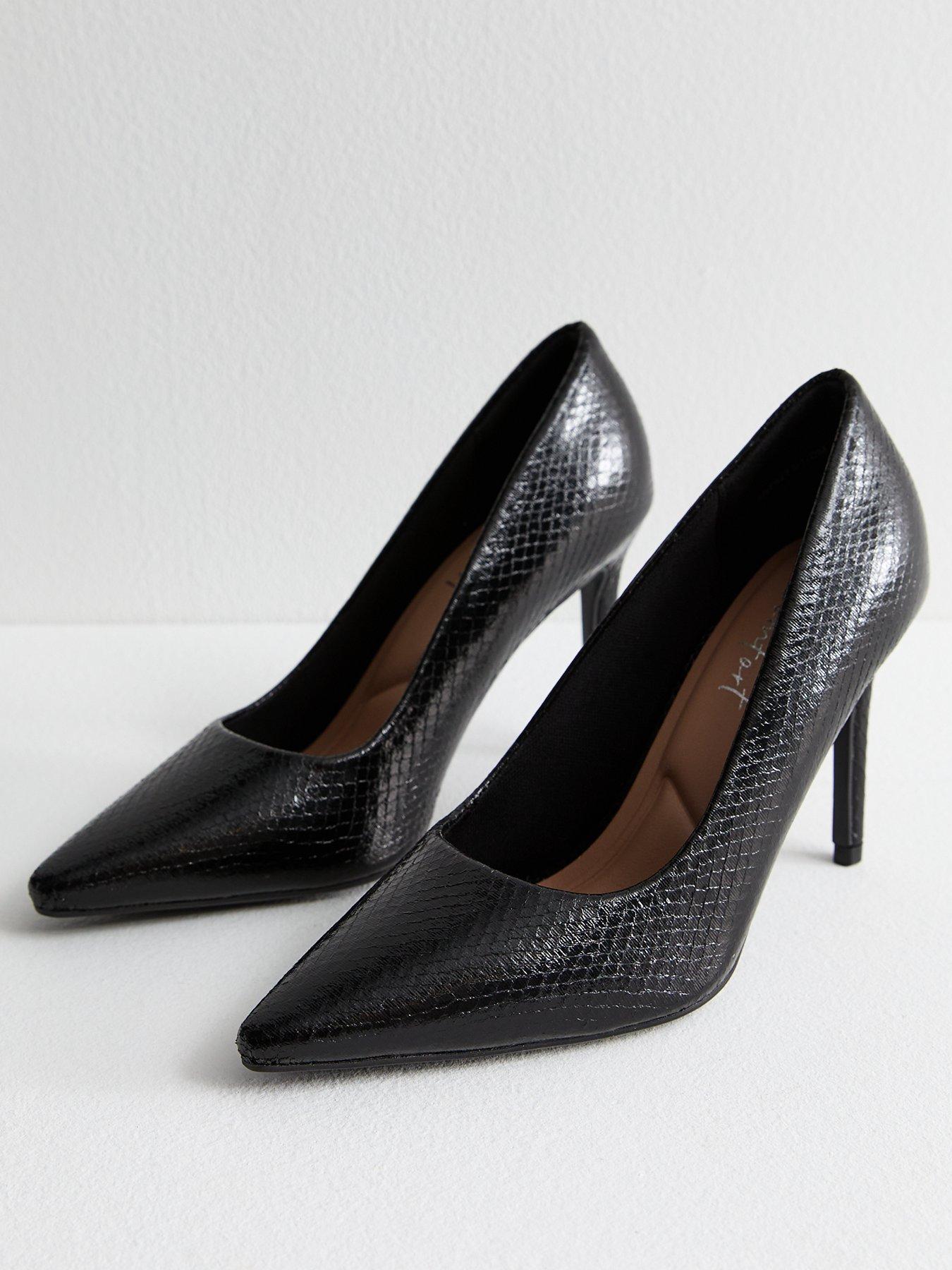 New Look Black Snake Print Stiletto Heel Court Shoes Littlewoods