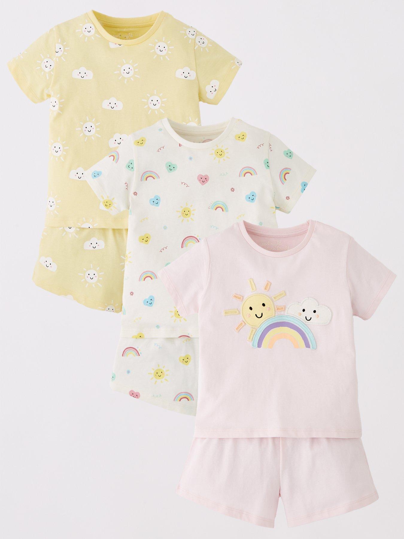 mini-v-by-very-girls-3-pack-sunshine-and-rainbow-short-pyjama-set