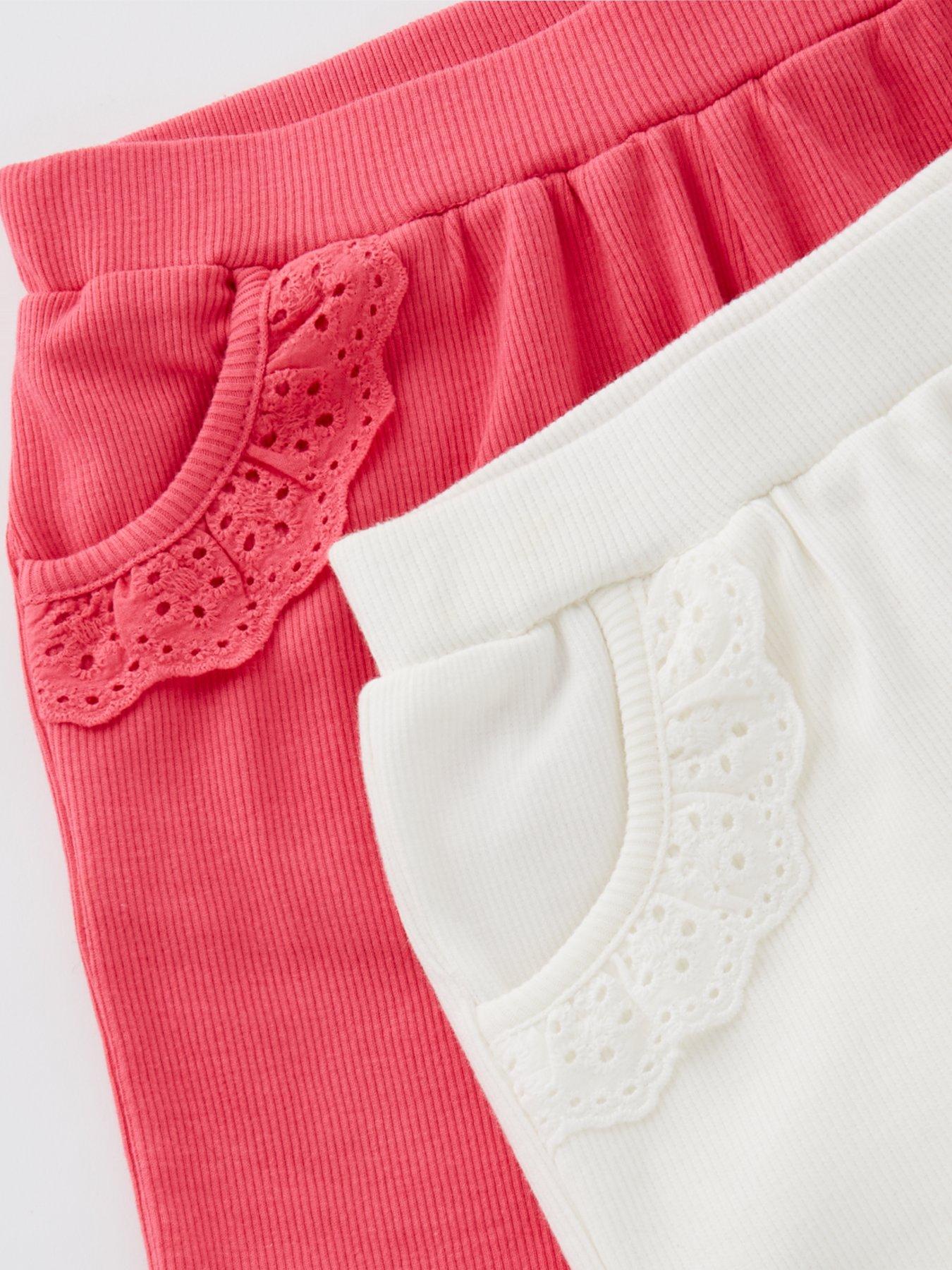  image of mini-v-by-very-girls-2-pack-broderie-trim-shorts-multi