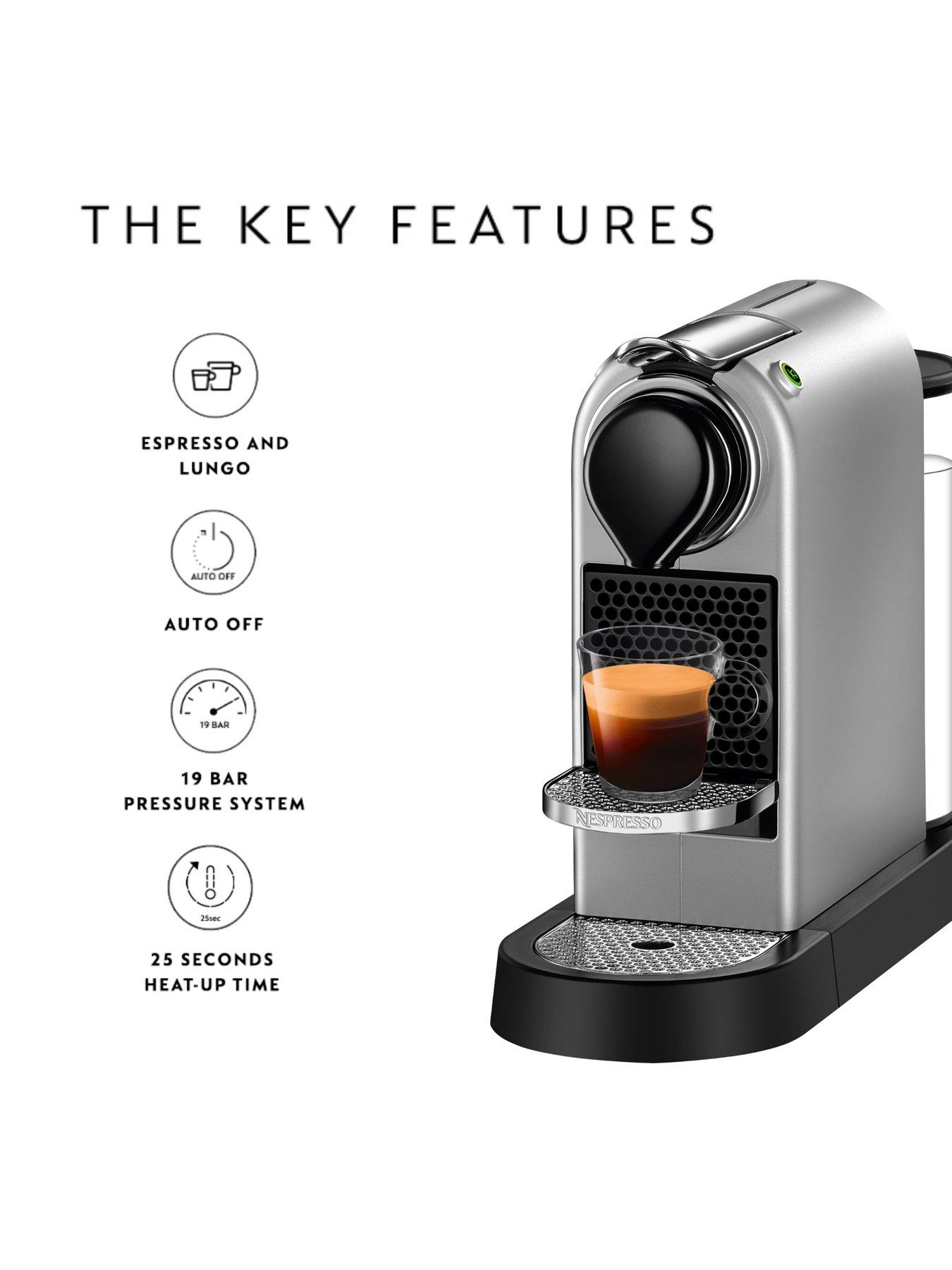 Nespresso CitiZ Pod Coffee Machine by Krups Silver | Littlewoods