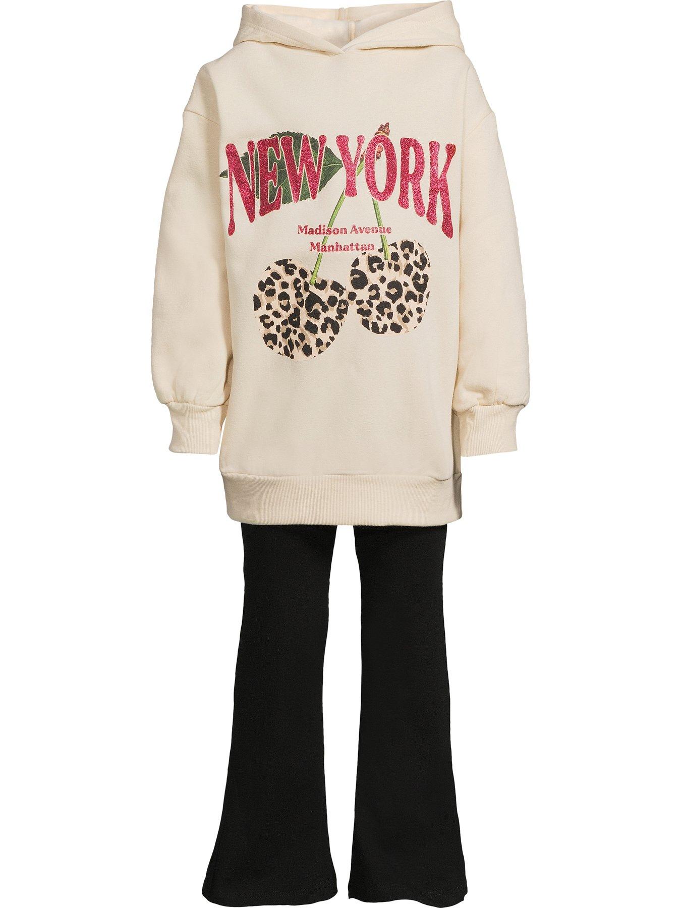 undefined Girls Hoodie And Trousers Set - Cream