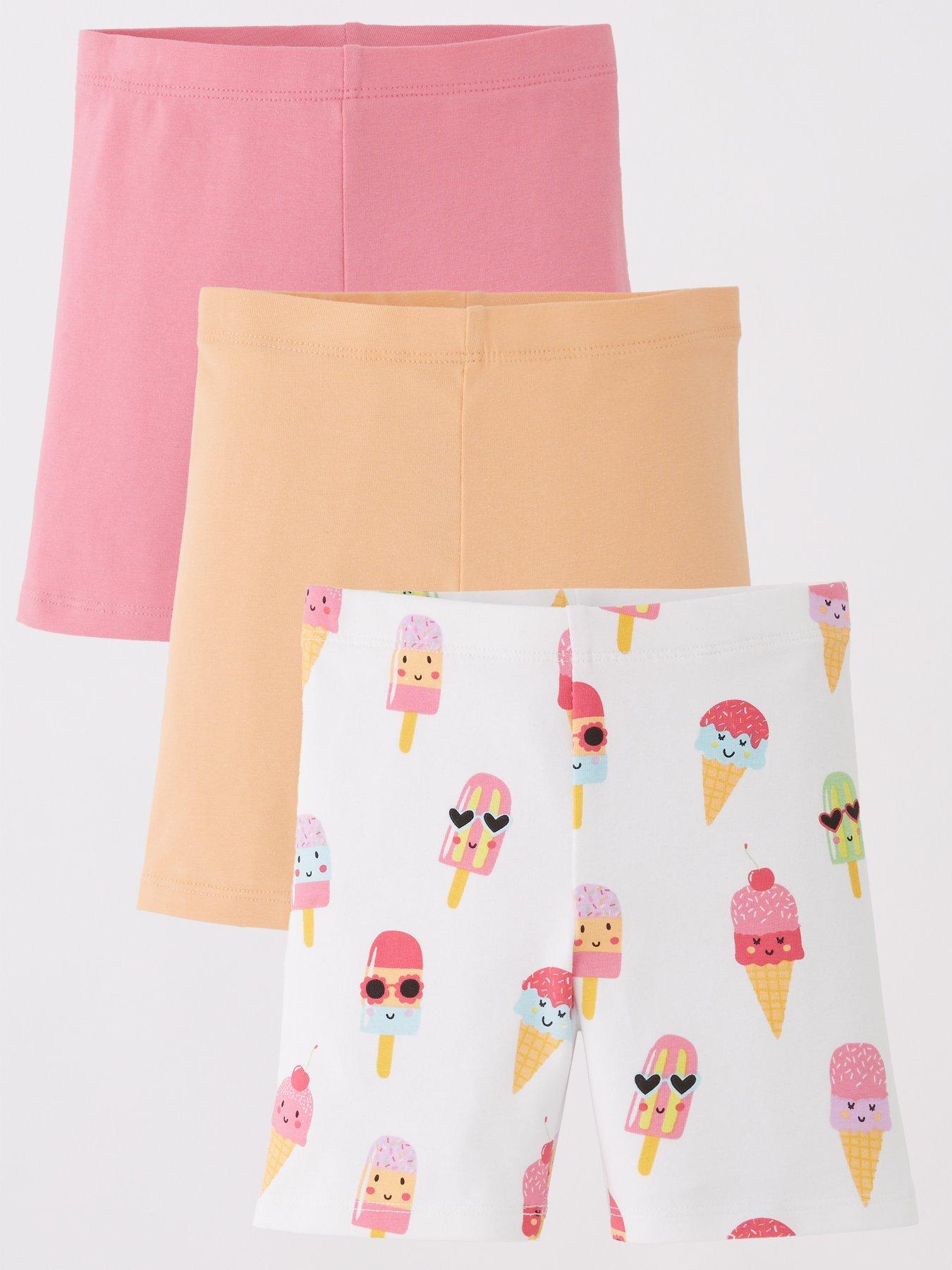 Mini V by Very Girls Matching Set 3 Pack Ice Cream Cycling Shorts - Multi