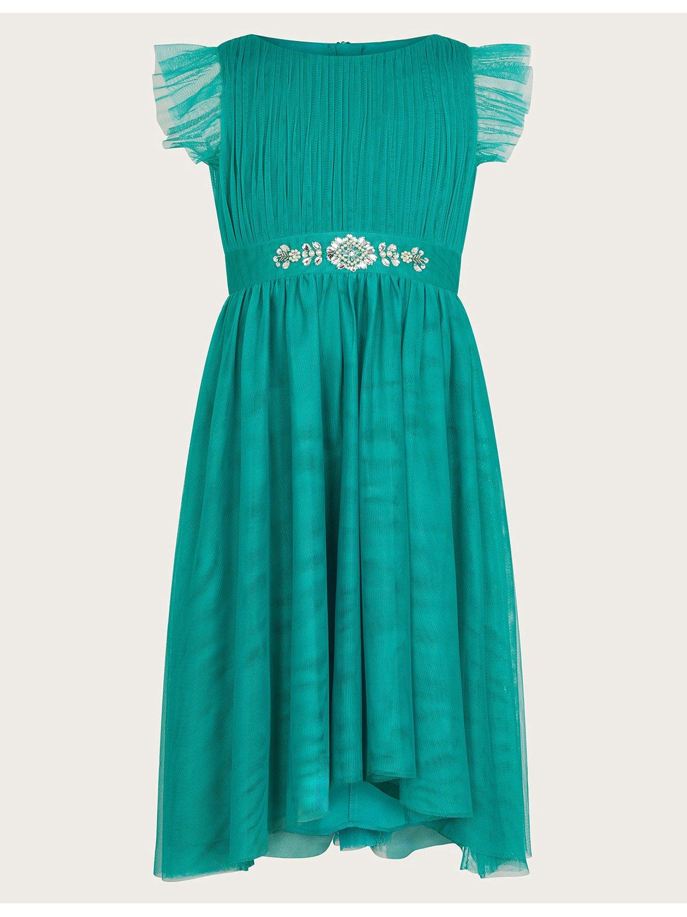  image of monsoon-girls-penelope-belt-dress-green
