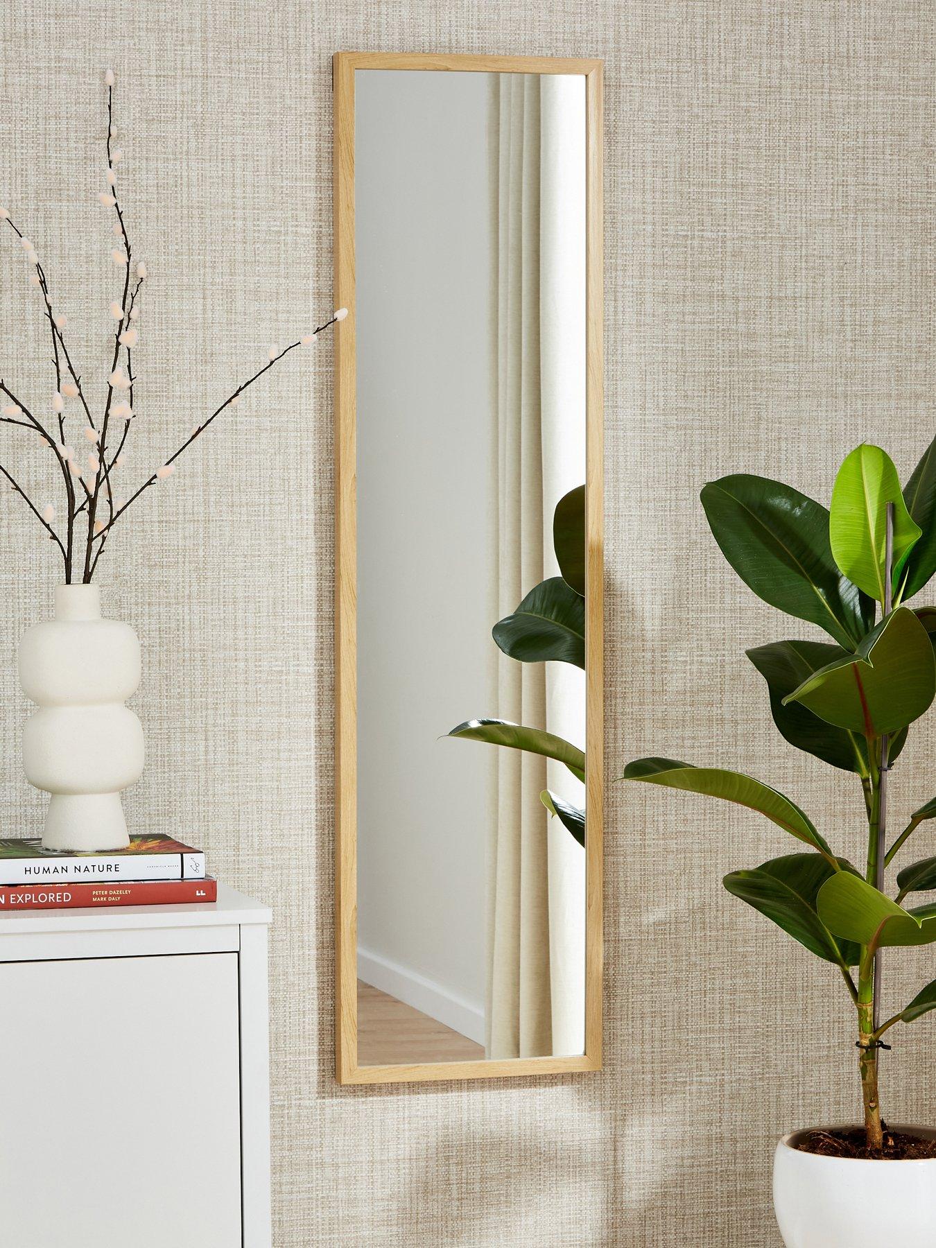 The Very Collection Tall Rectangular Mirror - Natural 125x33.5cm