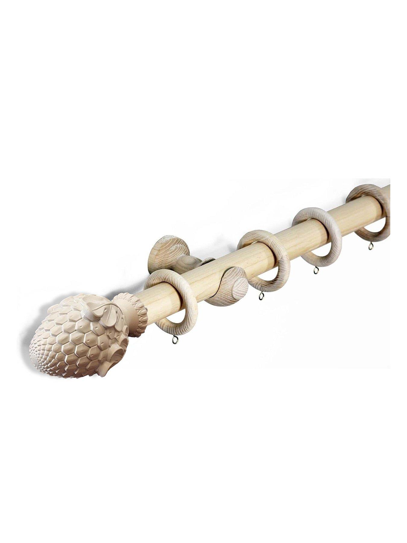 undefined 33mm Artichoke Wood Curtain Pole 120cm