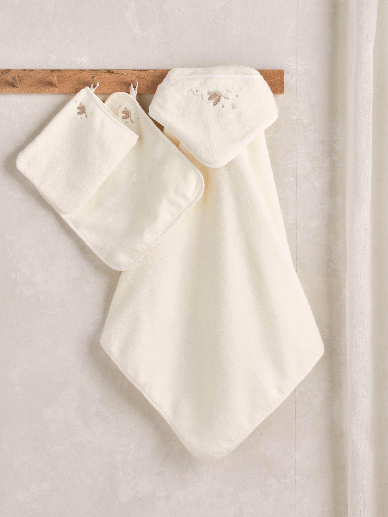 Mamas & Papas 3 Piece Towelling Set - Welcome To The World Duckling - Cream