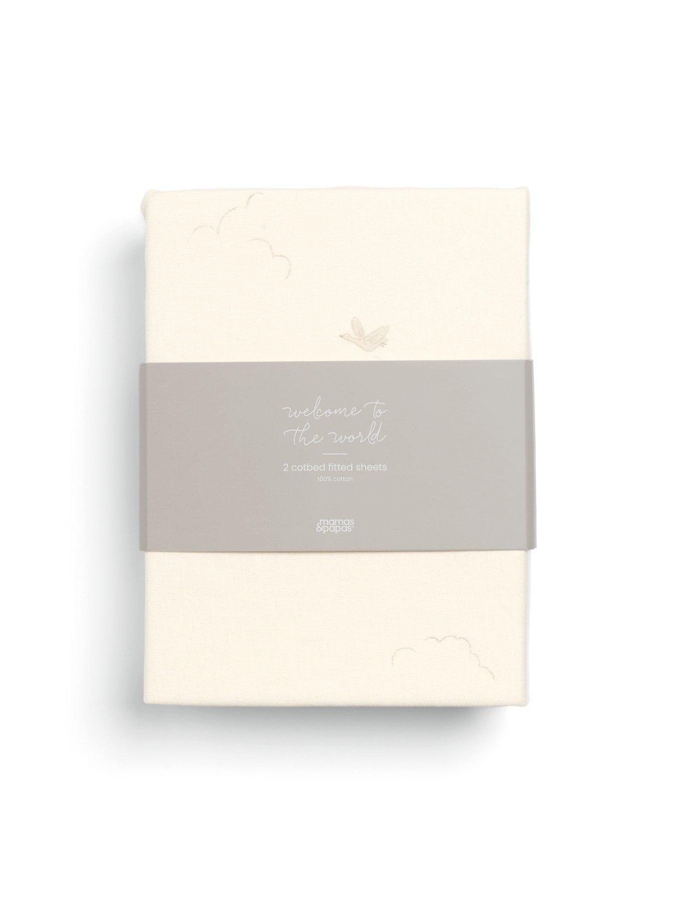  image of mamas-papas-2-cot-bed-fitted-sheets-welcome-to-the-world-duckling