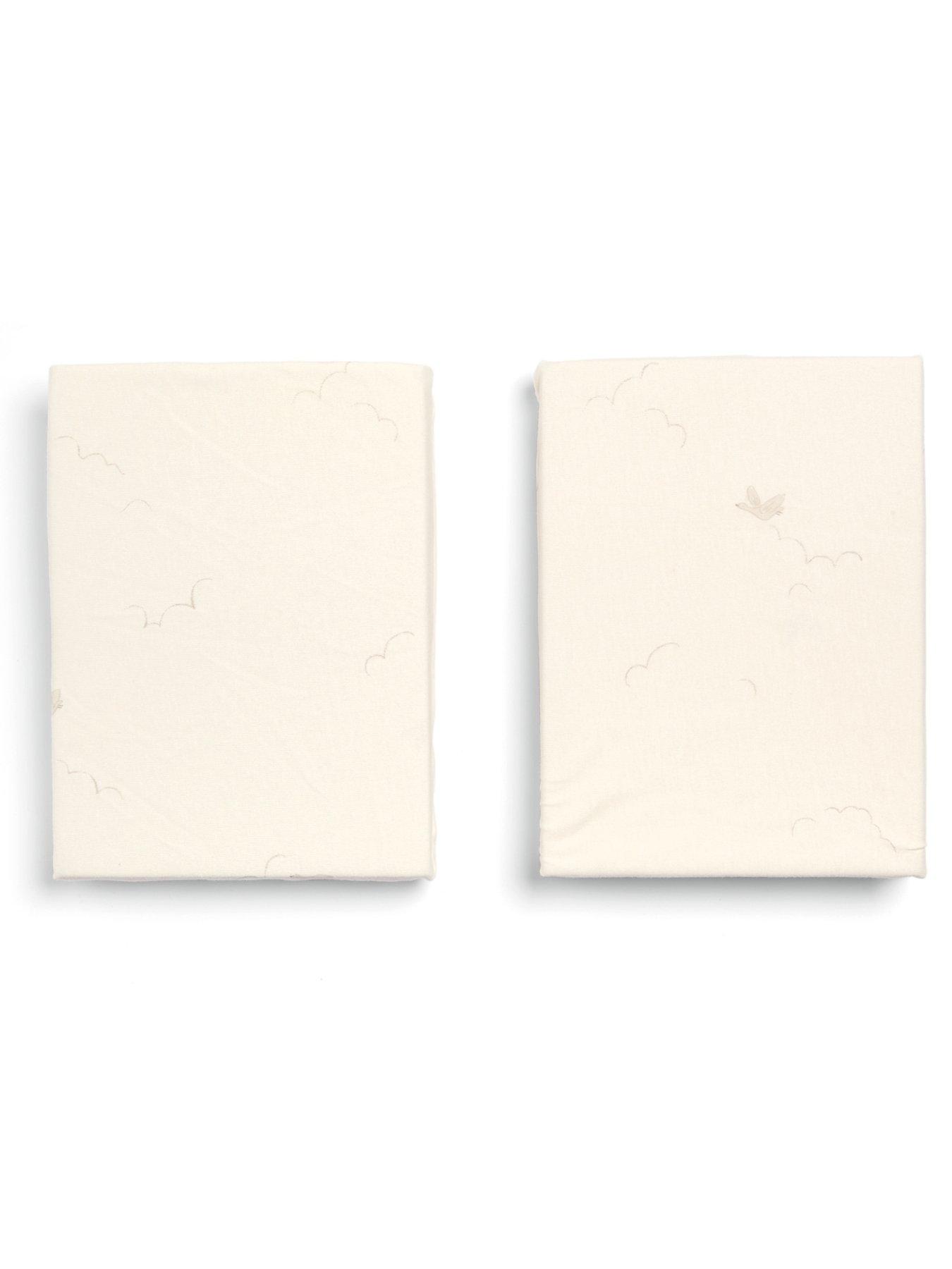  image of mamas-papas-2-cot-bed-fitted-sheets-welcome-to-the-world-duckling
