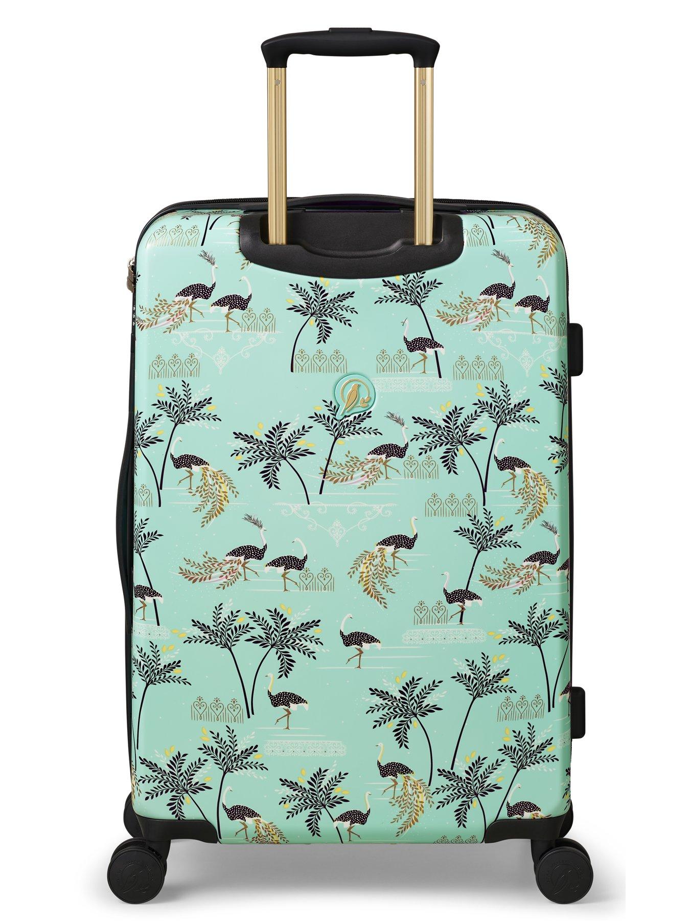 Image 3 of 7 of Sara Miller Ostrich Mint Medium Suitcase