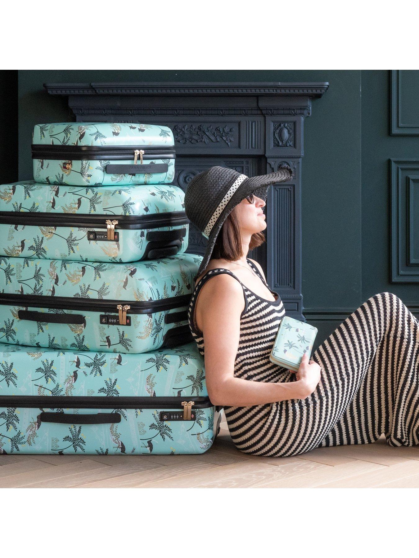Image 7 of 7 of Sara Miller Ostrich Mint Medium Suitcase