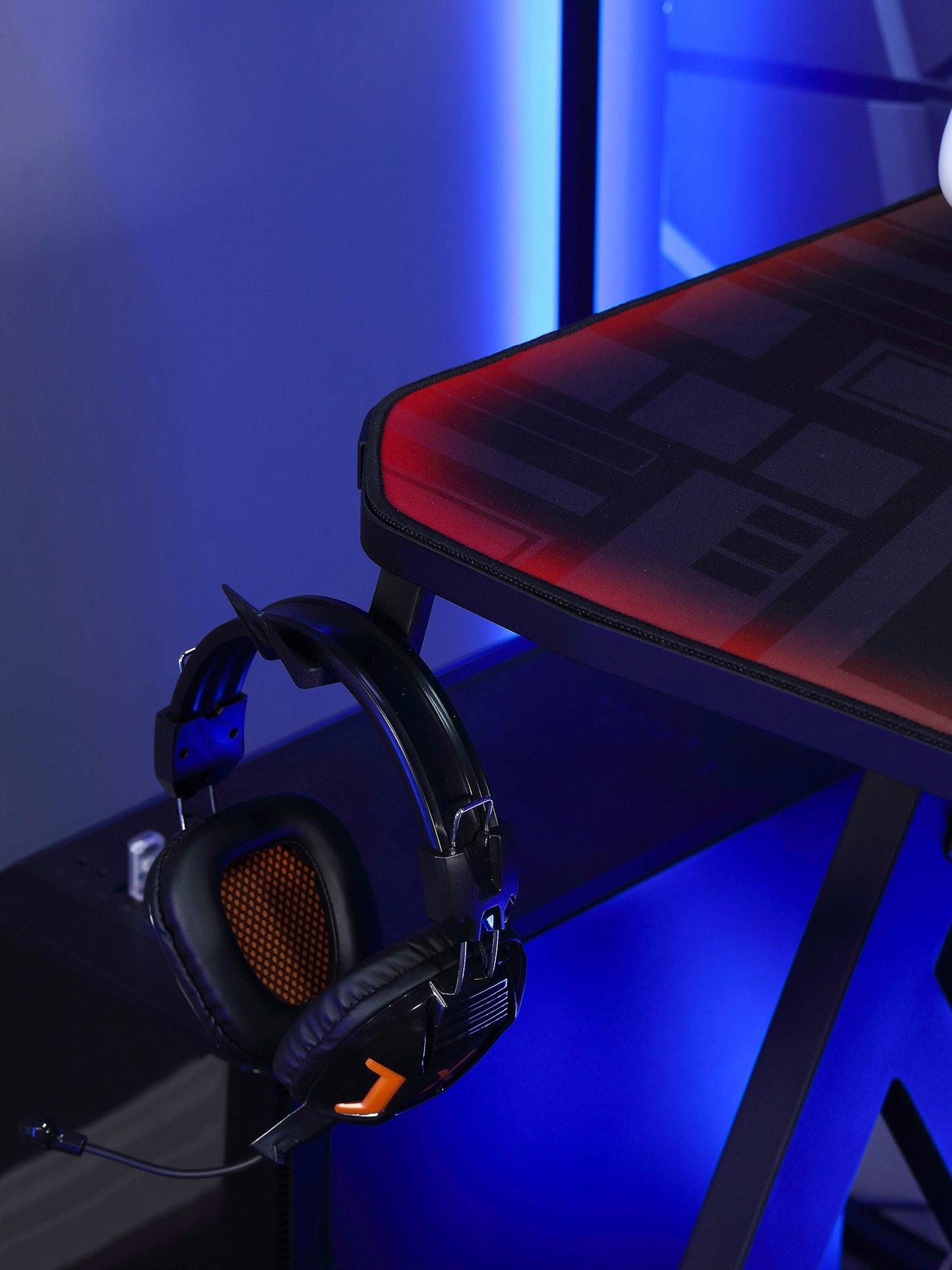  image of x-rocker-lumio-compact-gaming-desk-with-3-sided-app-controlled-led-lighting