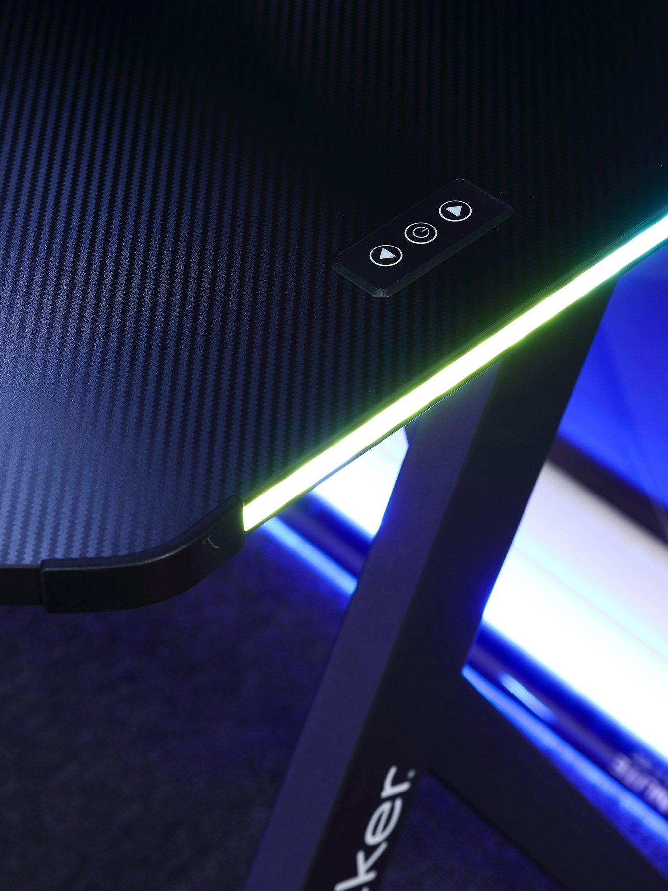  image of x-rocker-lumio-compact-gaming-desk-with-3-sided-app-controlled-led-lighting