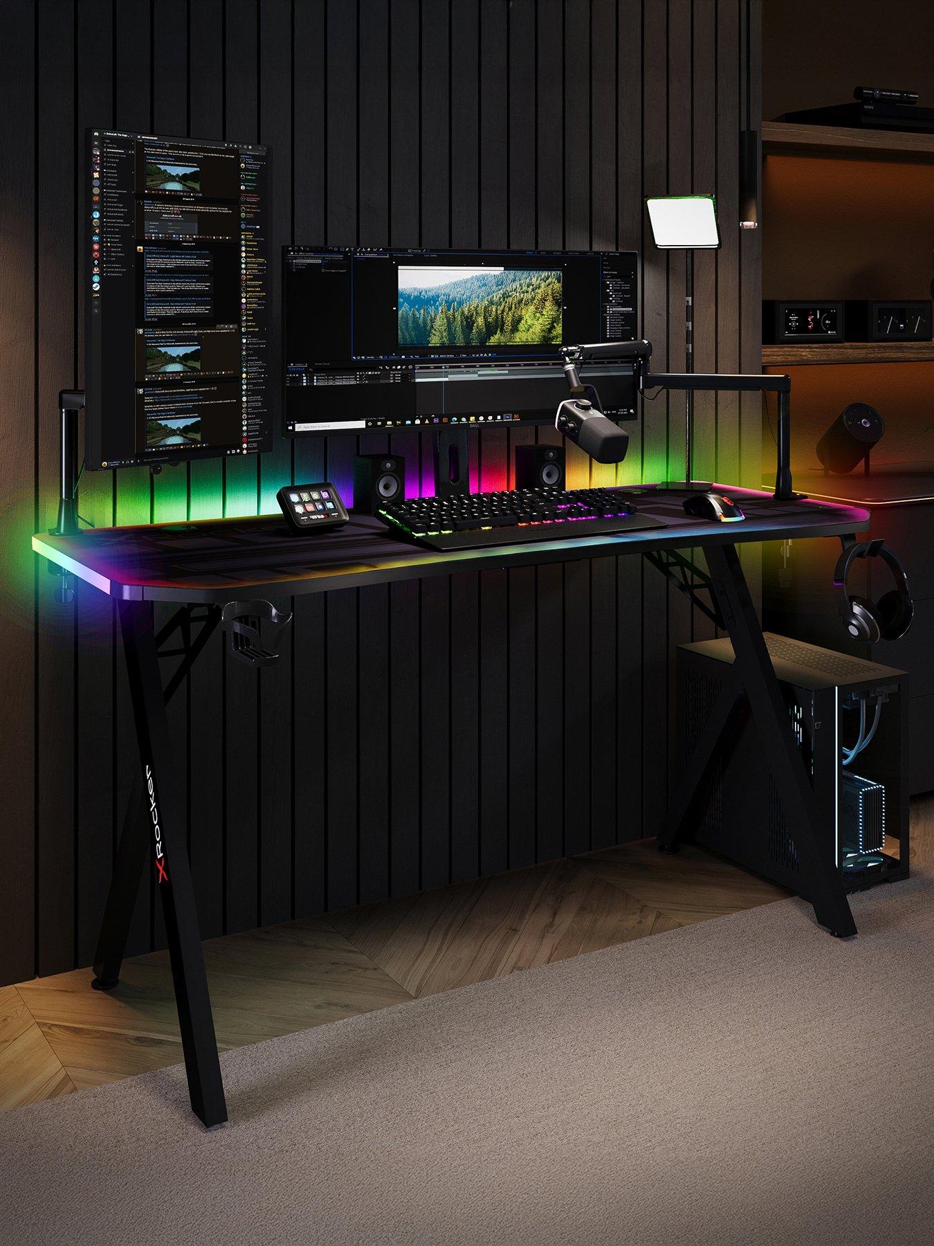 undefined Lumio XL Gaming Desk with 3 Sided app-controlled LED Lighting