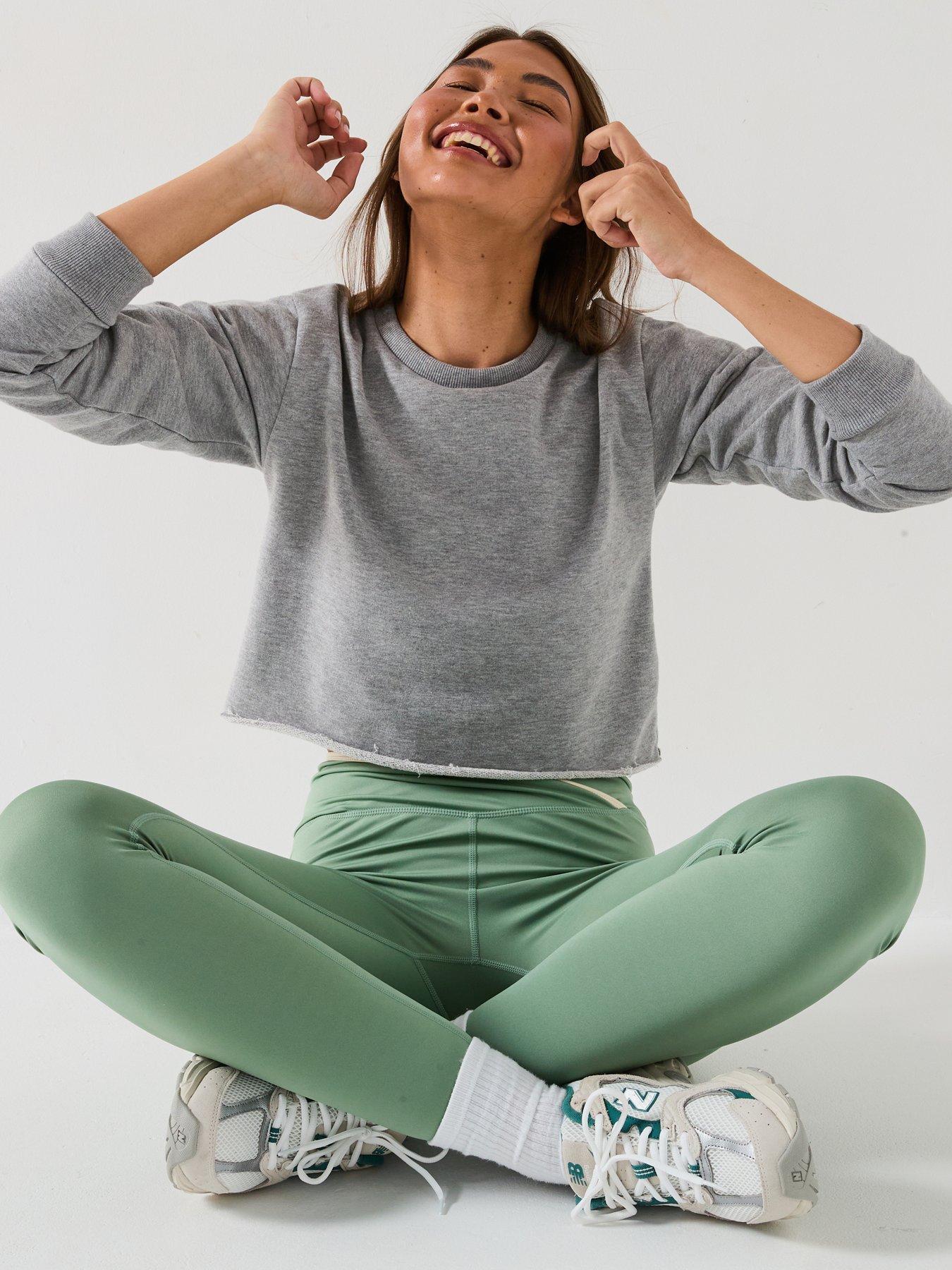  image of v-by-very-ath-leisure-wrap-waist-leggings-green