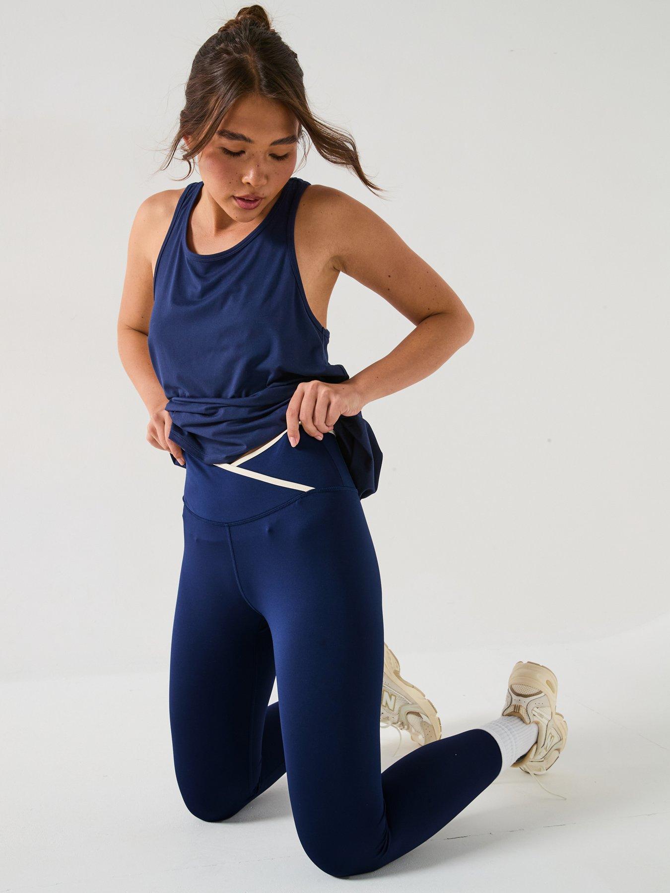  image of v-by-very-athleisure-wrap-waist-leggings-navy