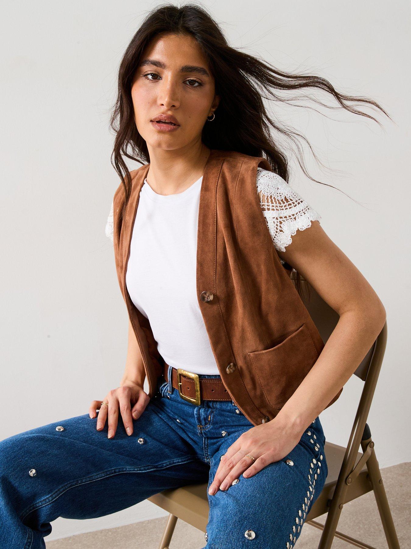  image of v-by-very-crochet-sleeve-t-shirt-white