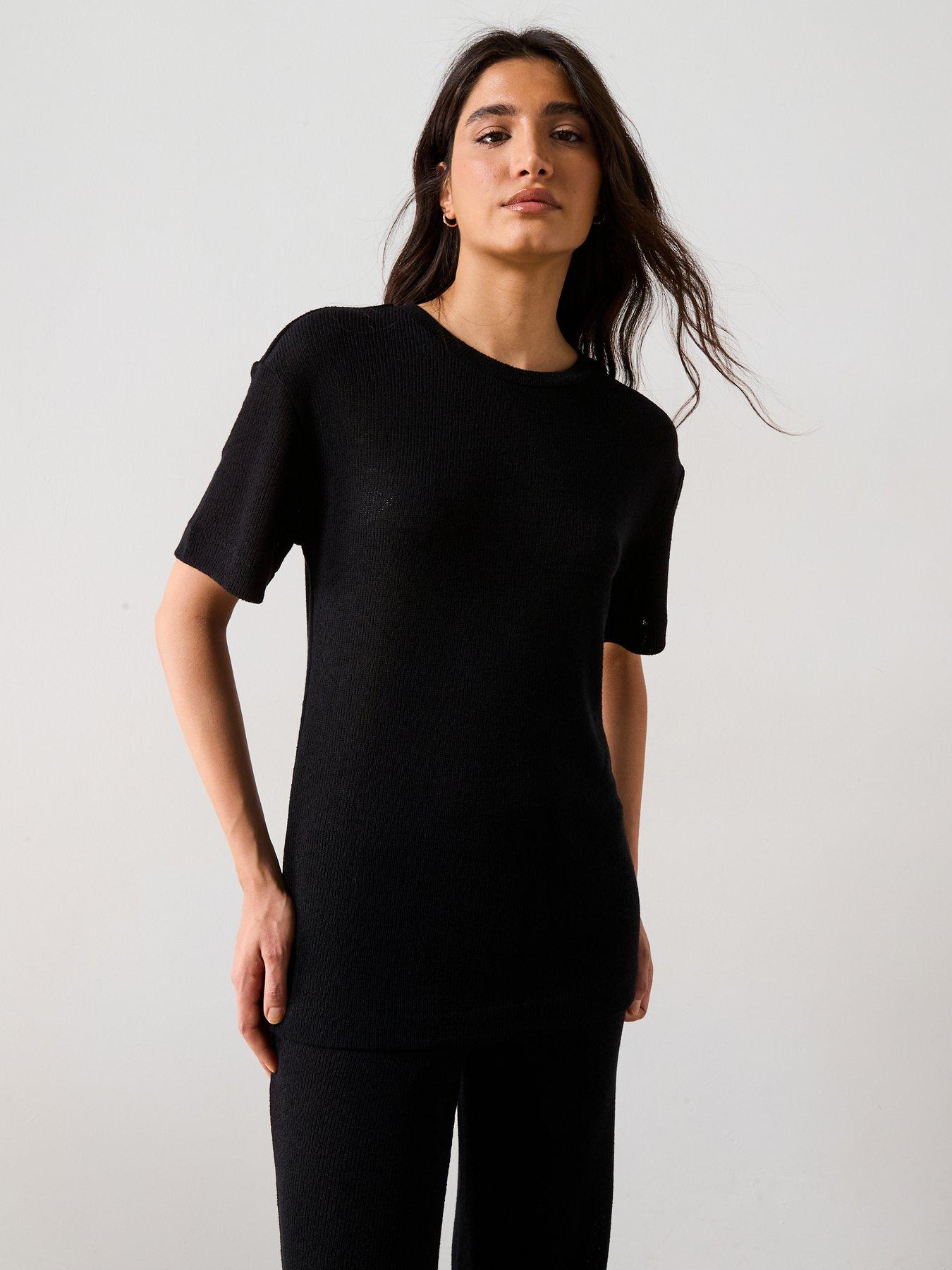 v-by-very-knit-oversize-co-ord-t-shirt-black