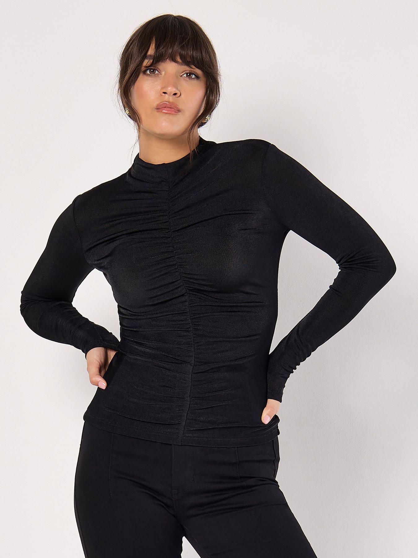 Mock Neck Short Sleeve Top in Apricot main image 0