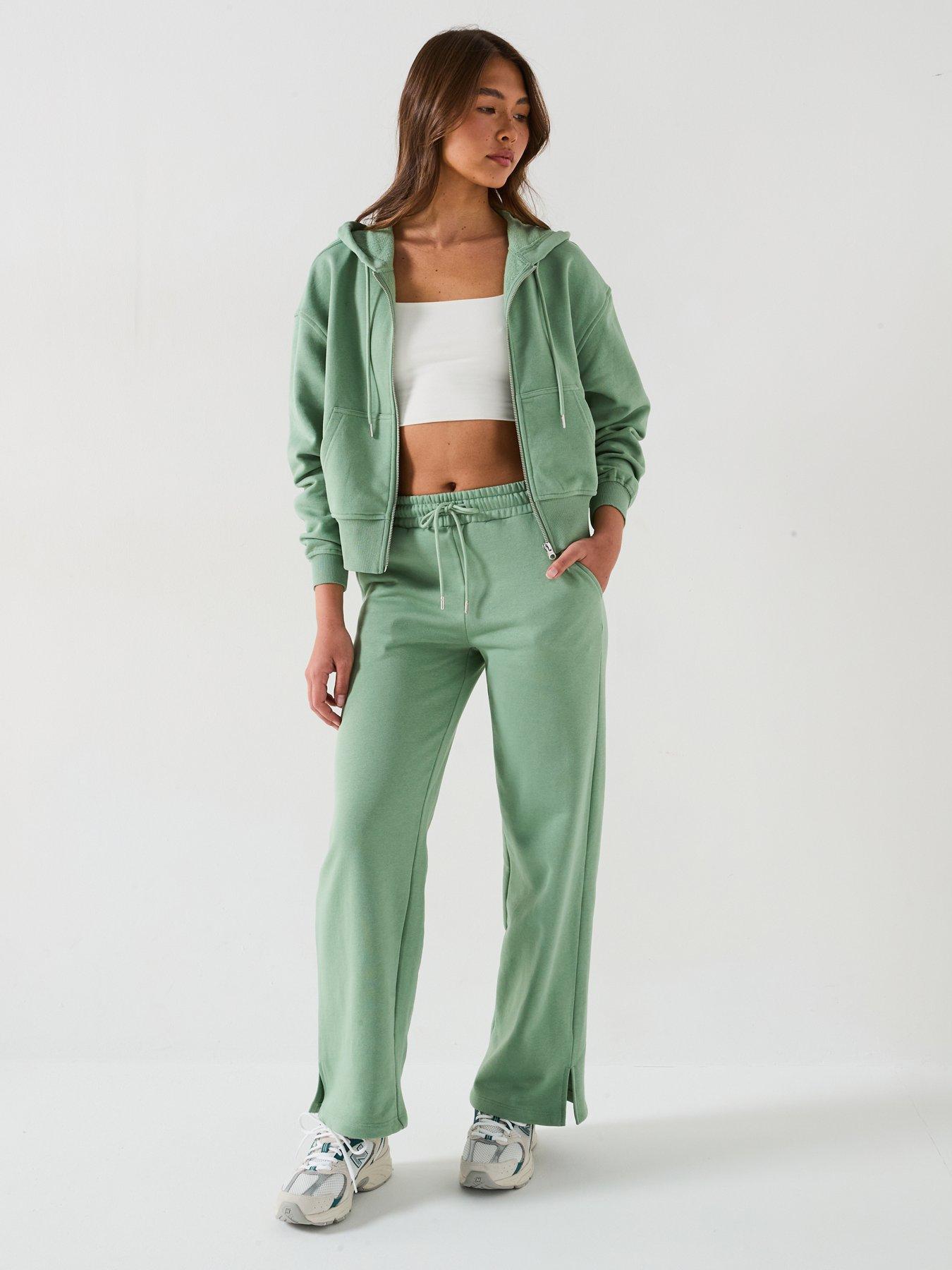  image of v-by-very-athleisure-wide-leg-jog-green