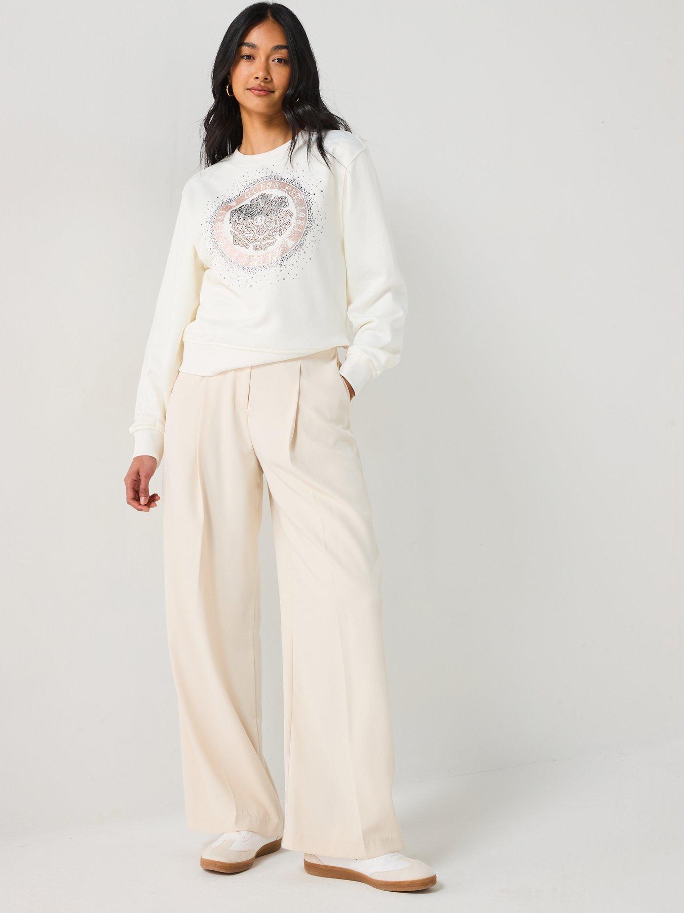  image of guess-peony-logo-fleece-white