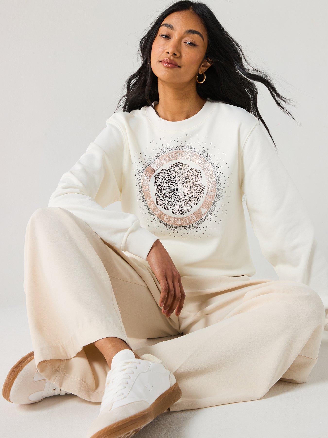  image of guess-peony-logo-fleece-white