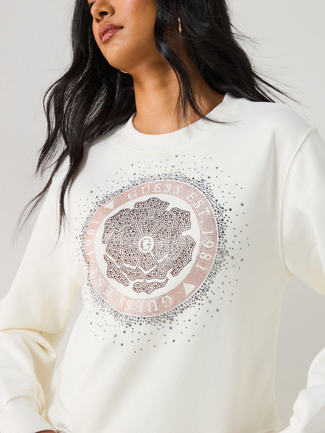  image of guess-peony-logo-fleece-white