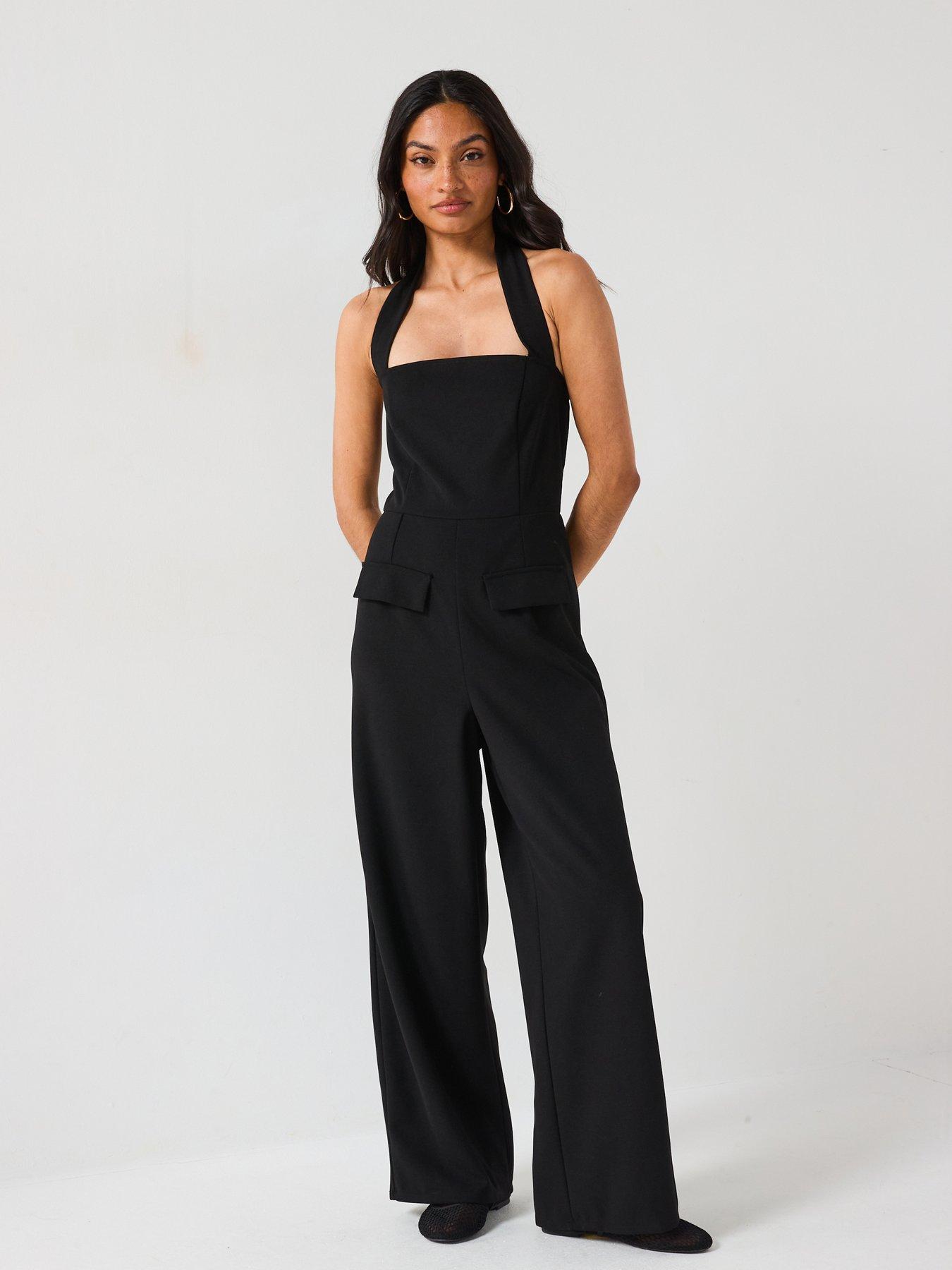 V by Very Halterneck Jumpsuit - Black
