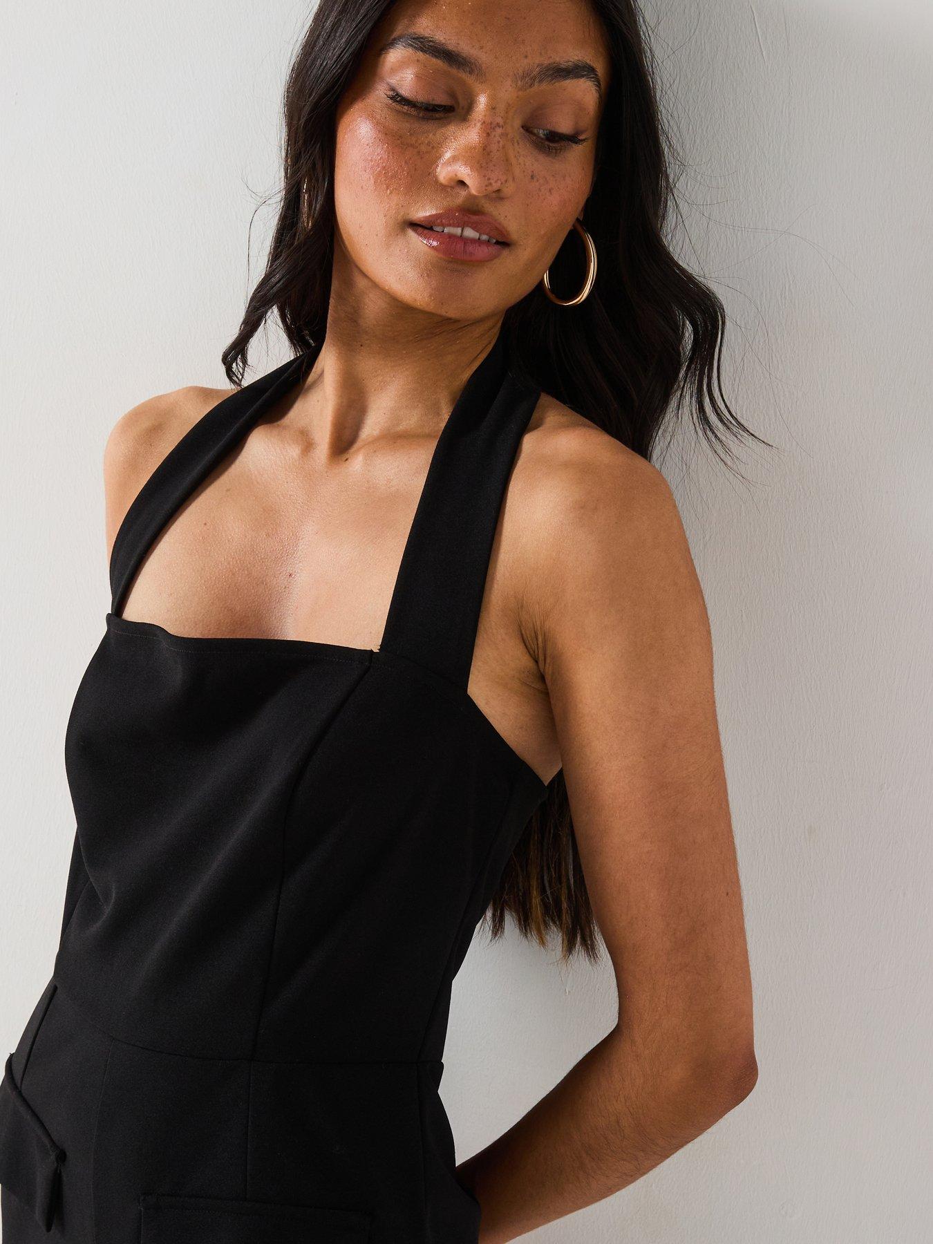 Image 6 of 6 of V by Very Halterneck Jumpsuit - Black