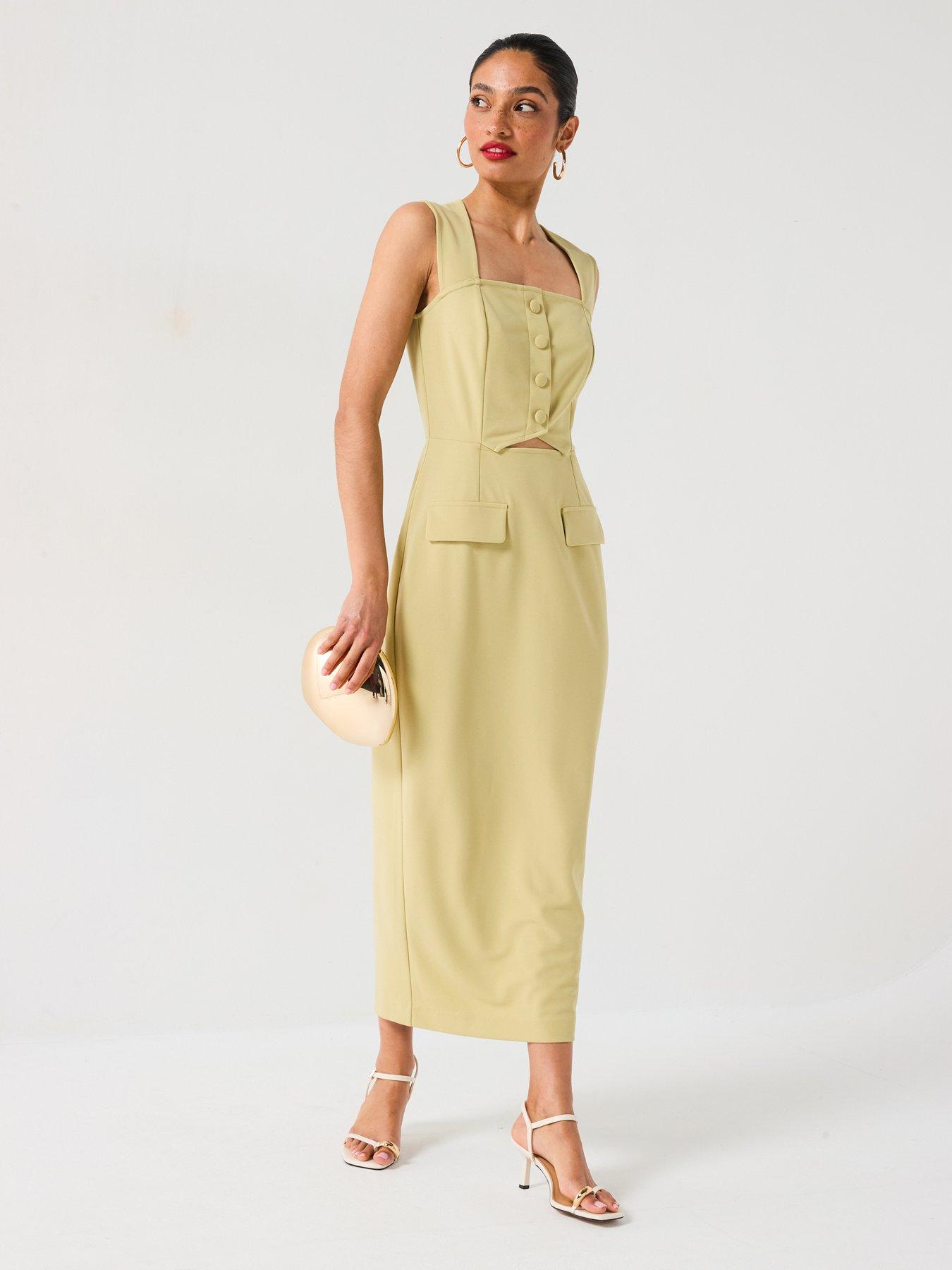  image of v-by-very-button-cut-out-dress