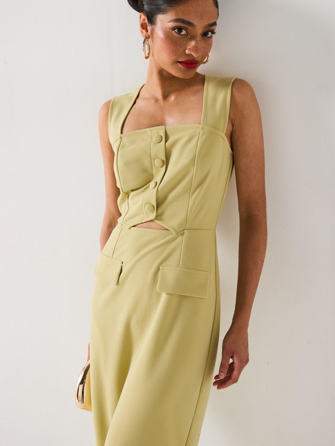  image of v-by-very-button-cut-out-dress