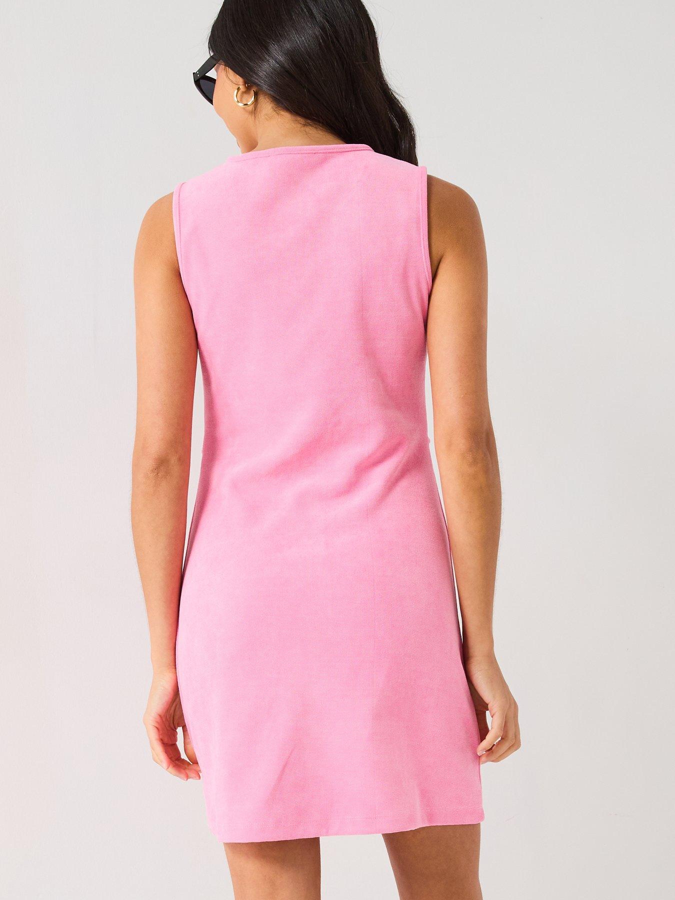 stillFront image of v-by-very-compact-button-jersey-dress-pink