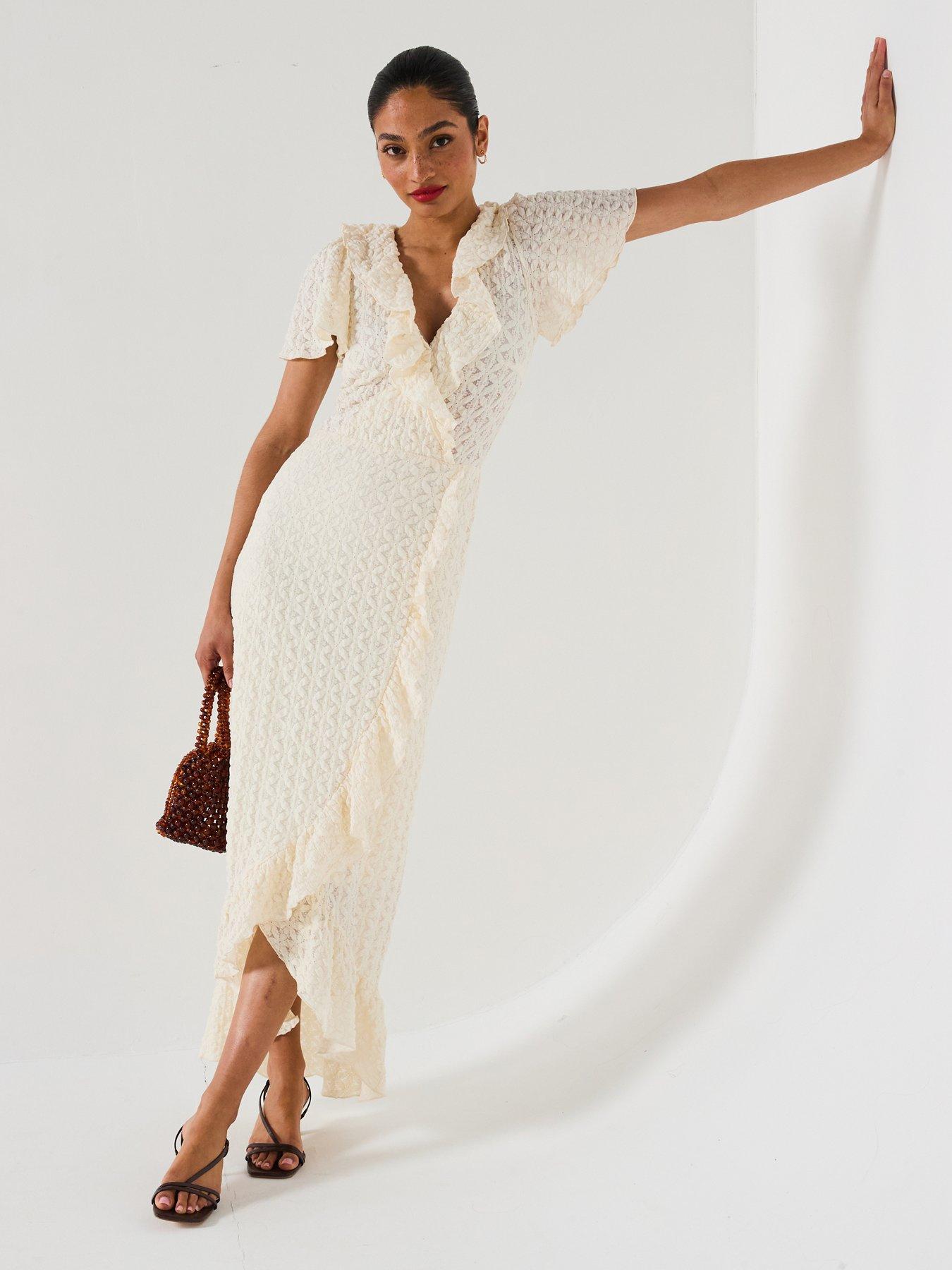 front image of v-by-very-all-over-lace-dress-cream