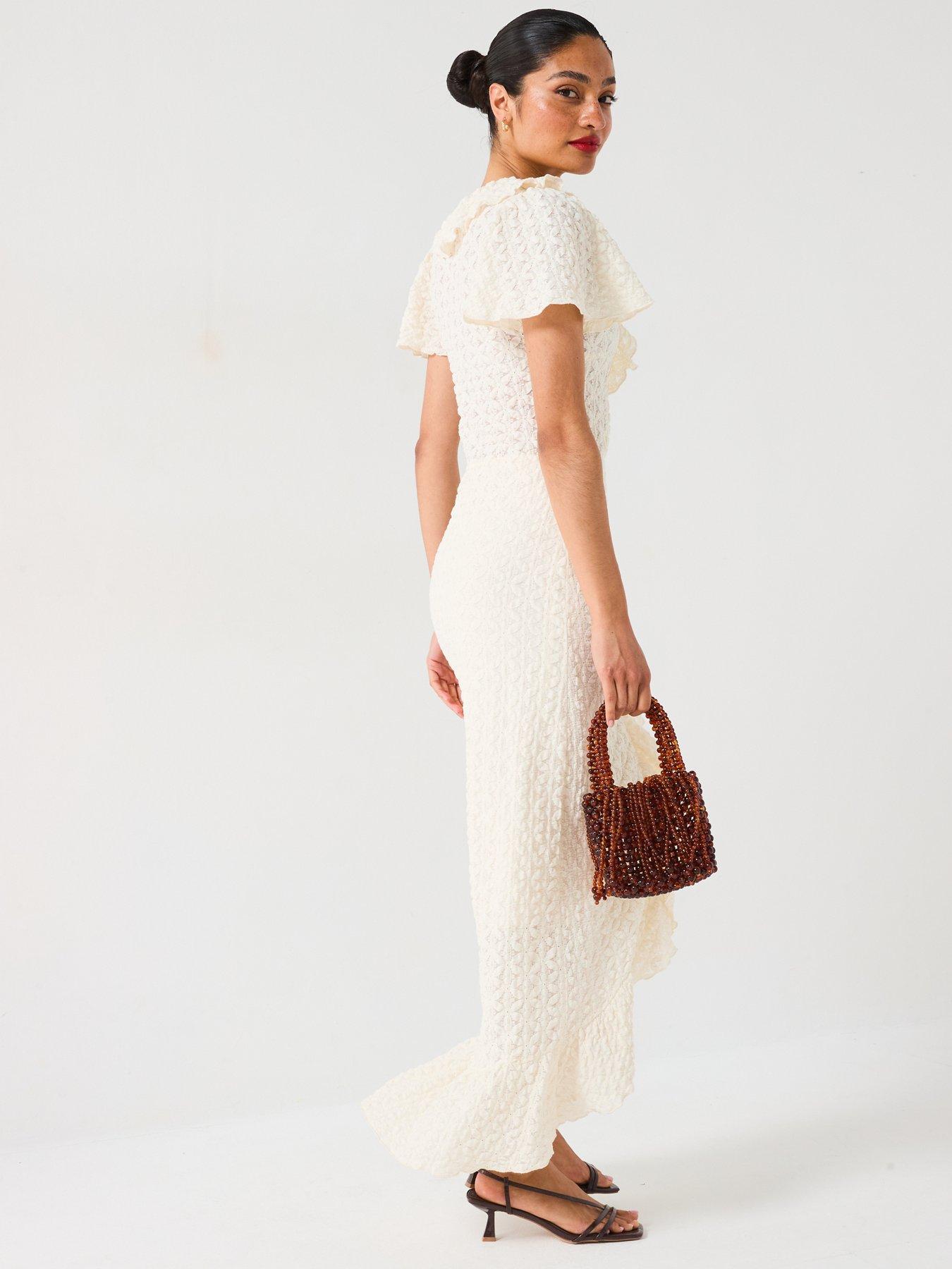 stillFront image of v-by-very-all-over-lace-dress-cream