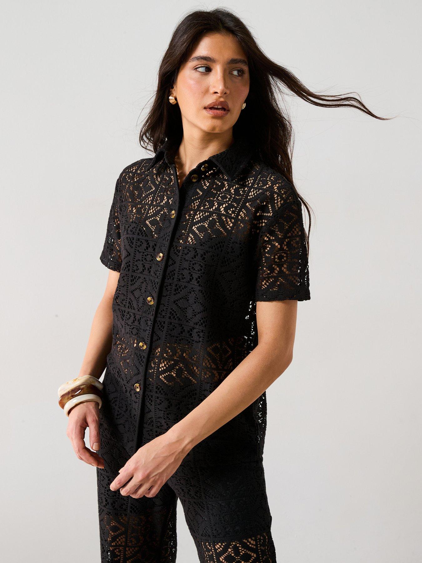 undefined Crochet Co-ord Shirt