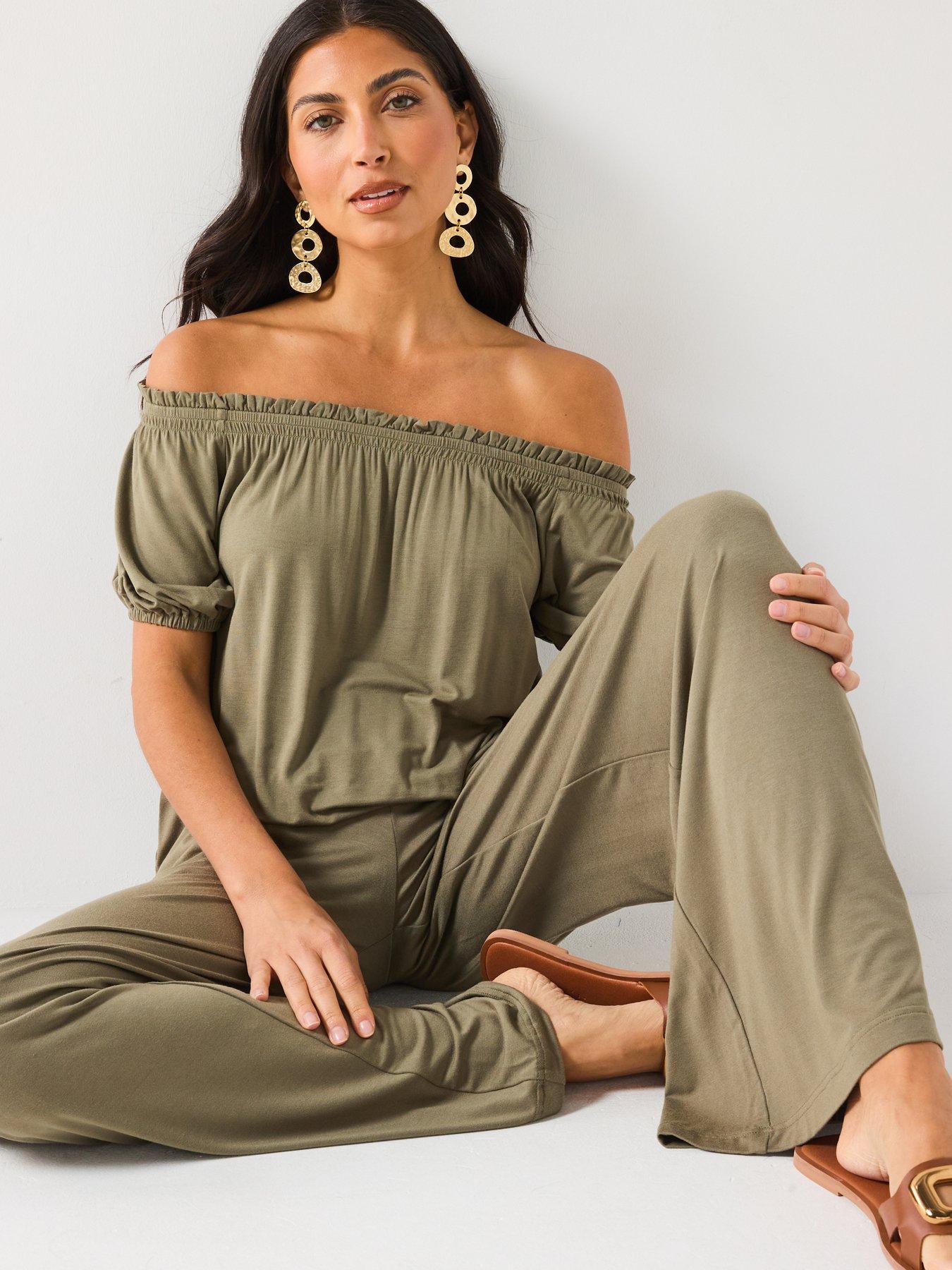 Image 5 of 6 of Everyday High Waisted Wide Leg Trouser - Khaki