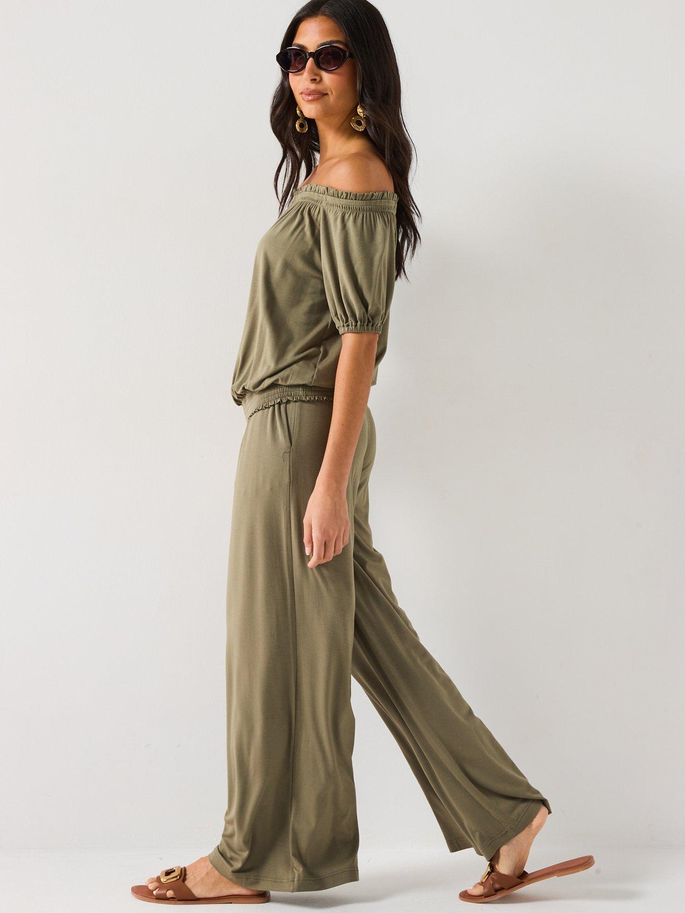 Image 6 of 6 of Everyday High Waisted Wide Leg Trouser - Khaki