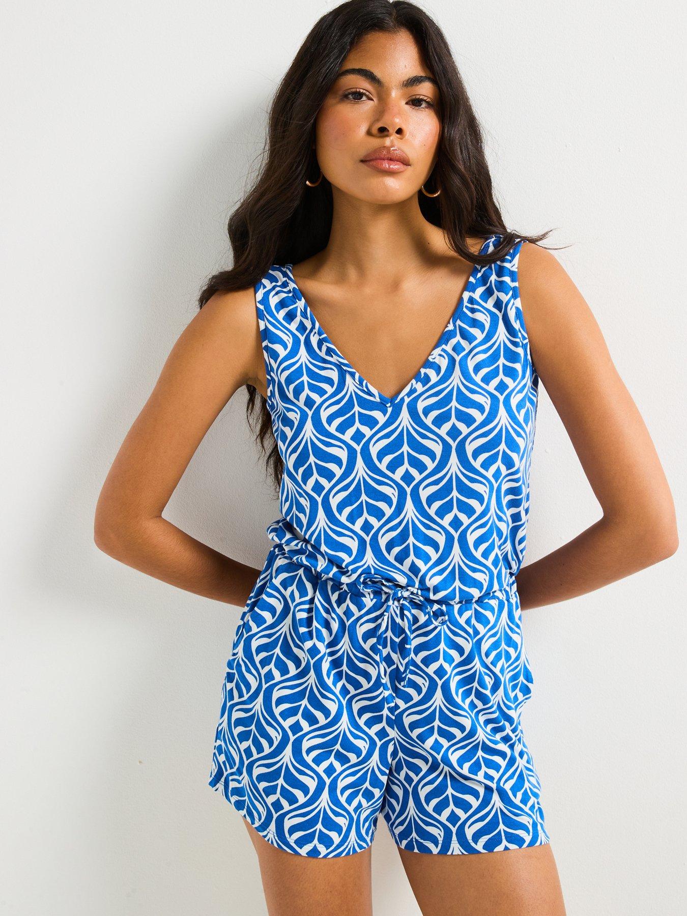 everyday-v-neck-playsuit-blue-leaf