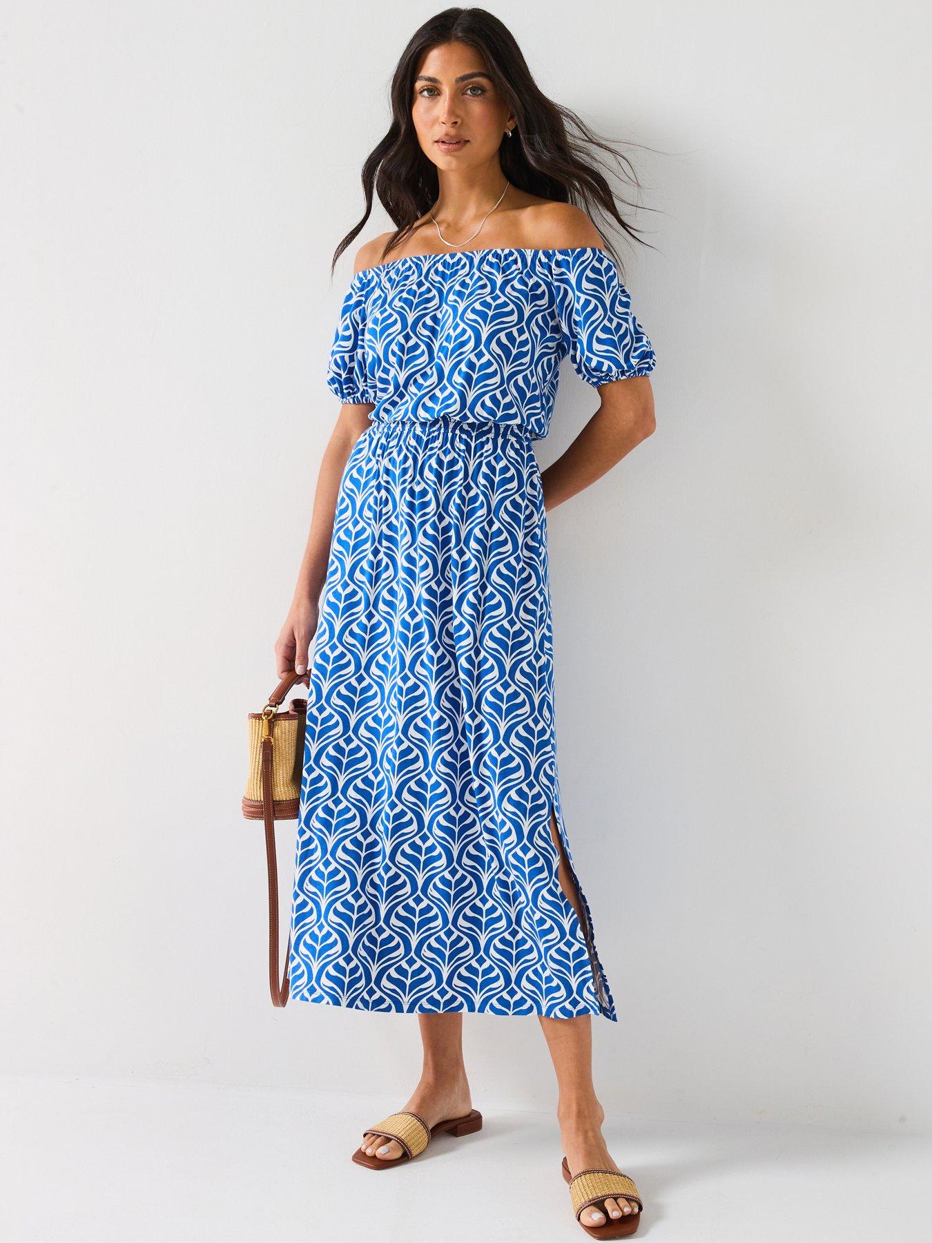  image of everyday-bardot-tiered-midaxi-dress