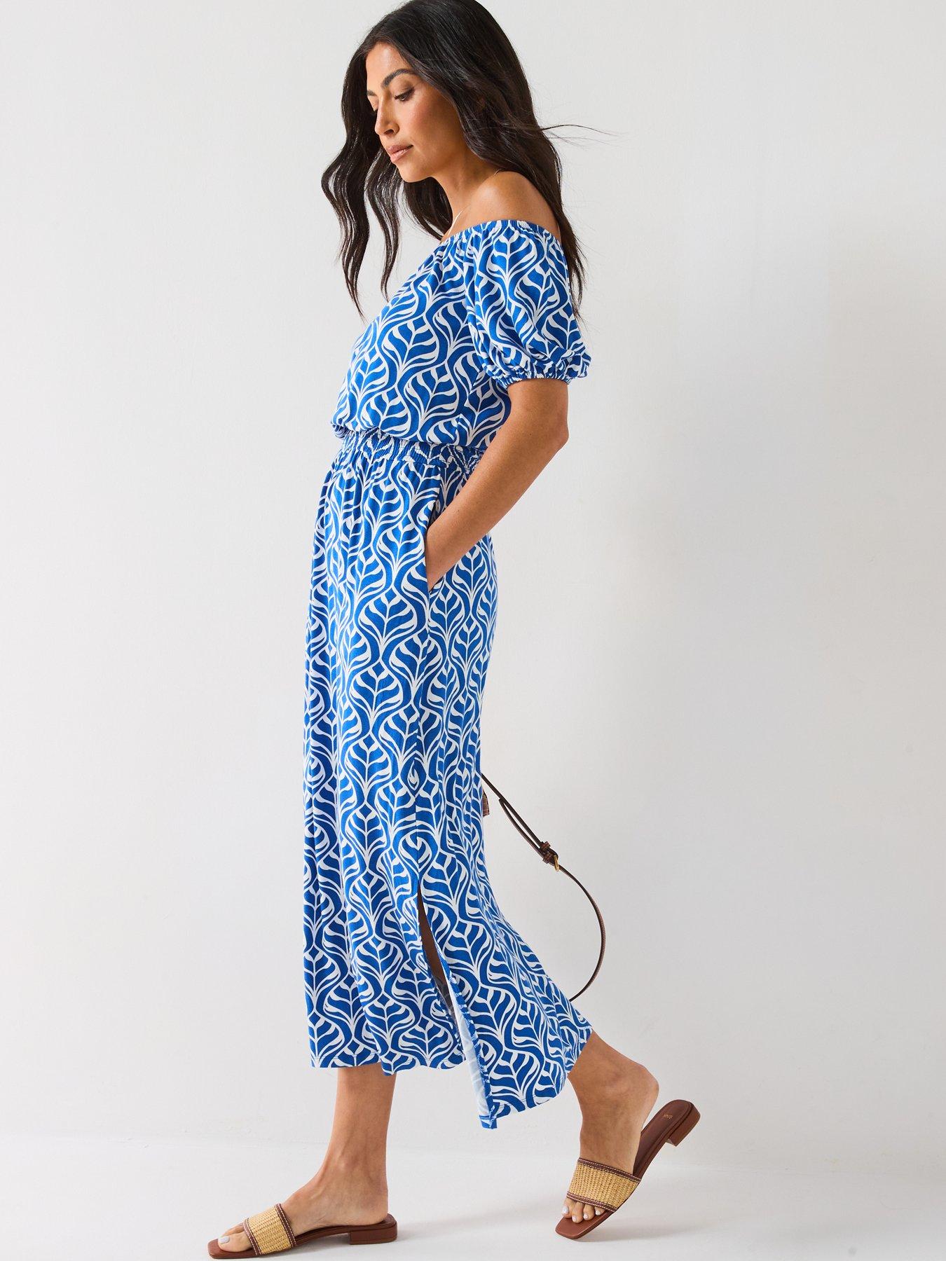  image of everyday-bardot-tiered-midaxi-dress